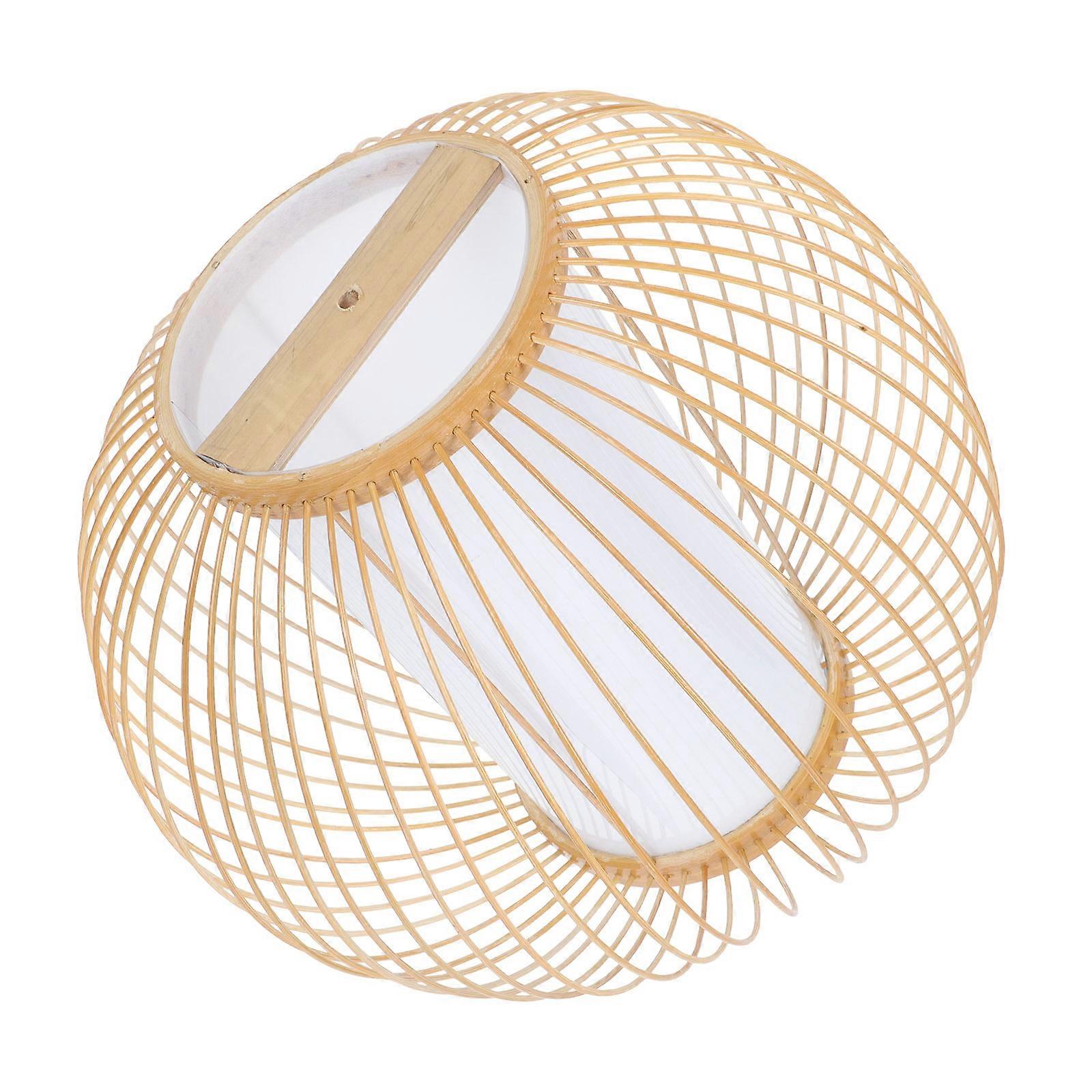 Khaki Chinese Style Woven Lampshade for Home Decoration Synthetic Material Fits Various Lamps 1Pc