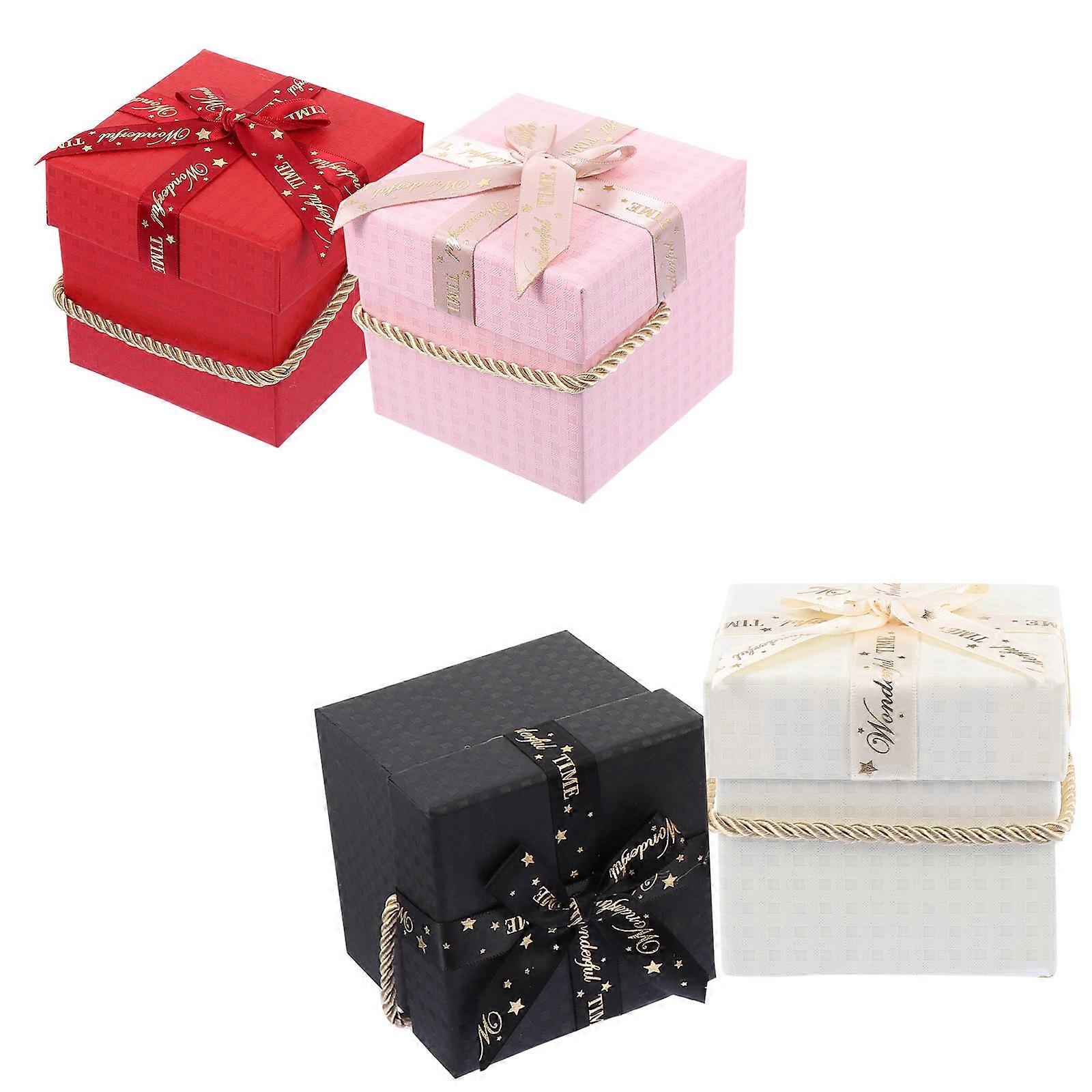 Wrapping Box Holiday Candy Boxes Delicate Design Plastic Material Christmas Gifts Storage 4Pcs