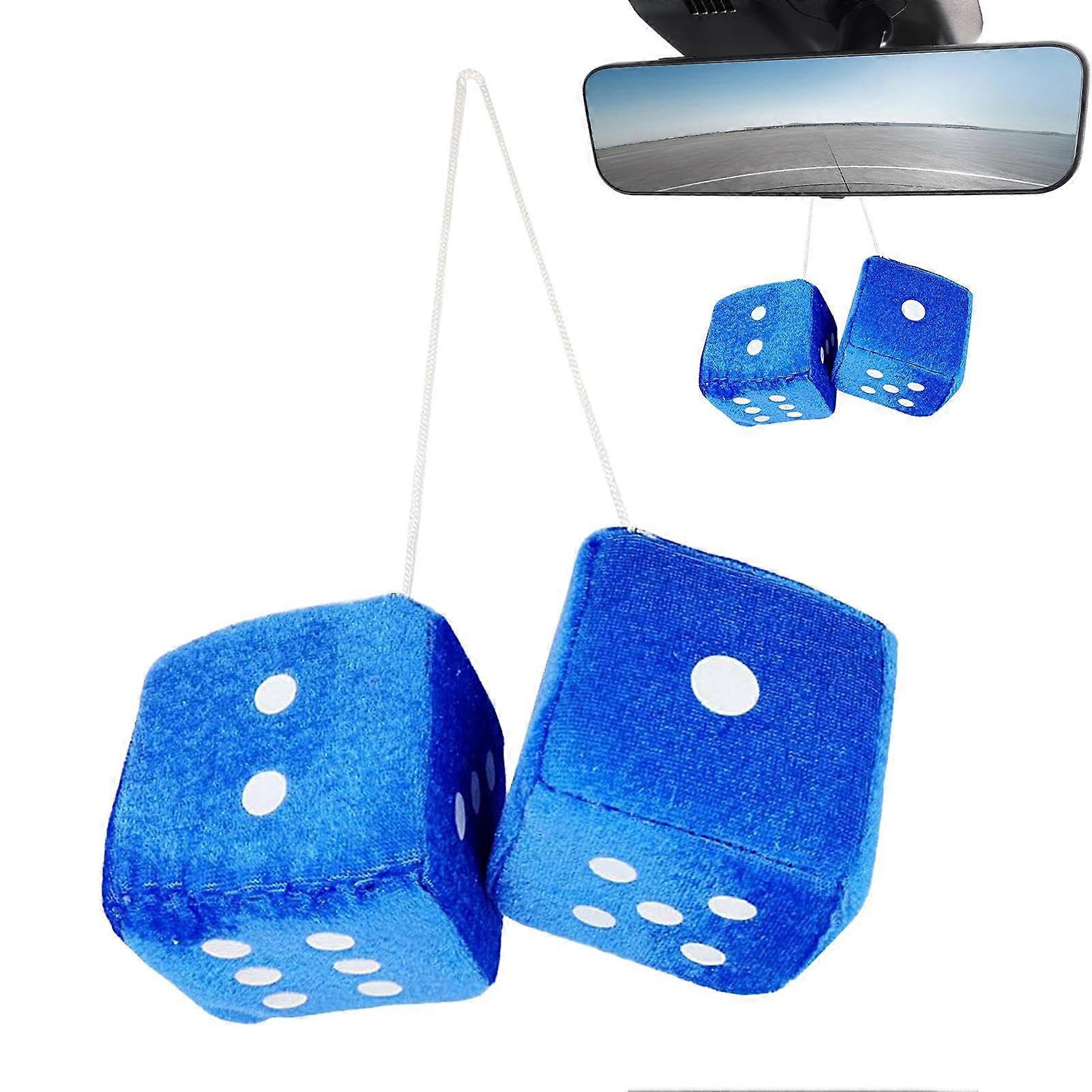 Ditanpu Cubes for Car, Plush Dice, Hanging Fuzzy Plush Dice with Dots, Fluffy Cube