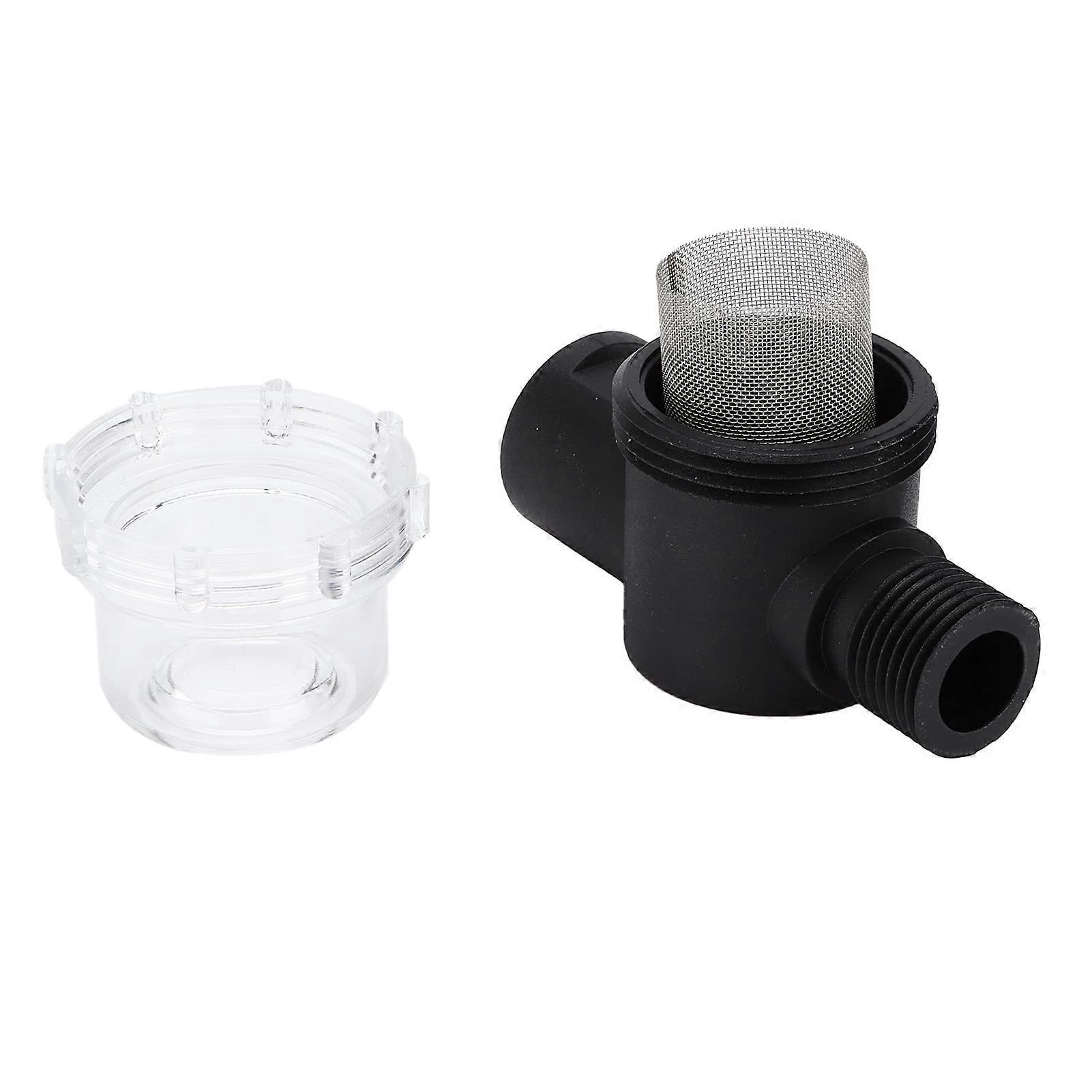 Stainless steel water pump filter screen, 50mesh, transparent, easy to clean, with 1/2inch swivel pipe