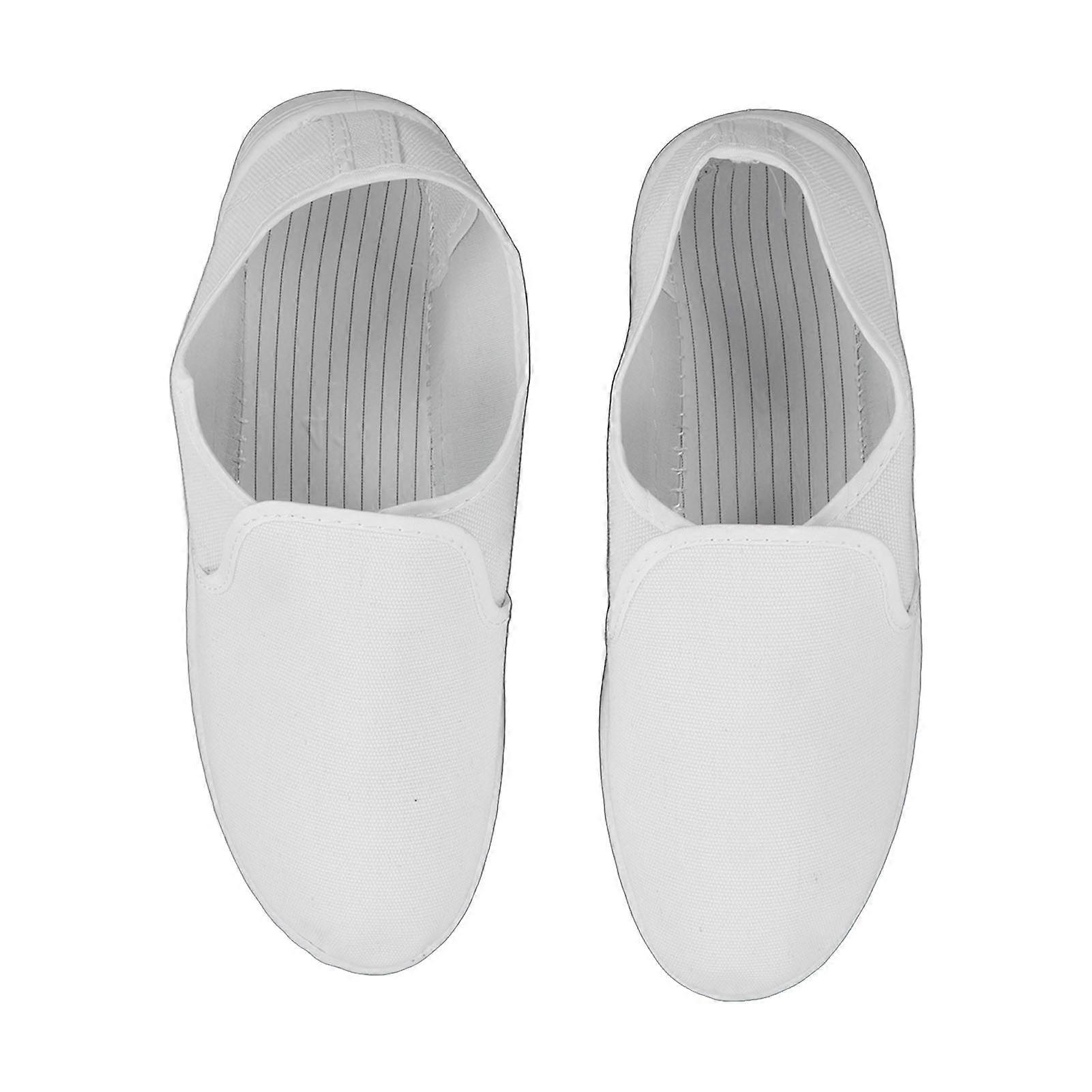 Static Proof Shoes PVC Canvas Safe Comfortable for Electronics Factory Dust Free Workshop White 45 