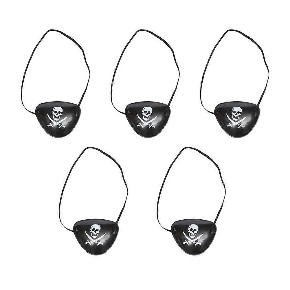 Pirátská oční klapka 5 ks rekvizit pro párty černá funkce pro maškarní ples