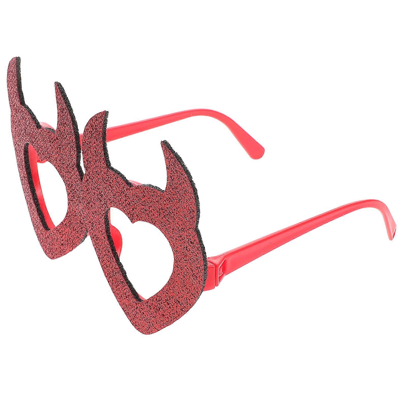 Heart Shaped Glasses for Party Red Felt PP Material Unique Design Comfortable Fit Valentine's Day Wedding Accessories