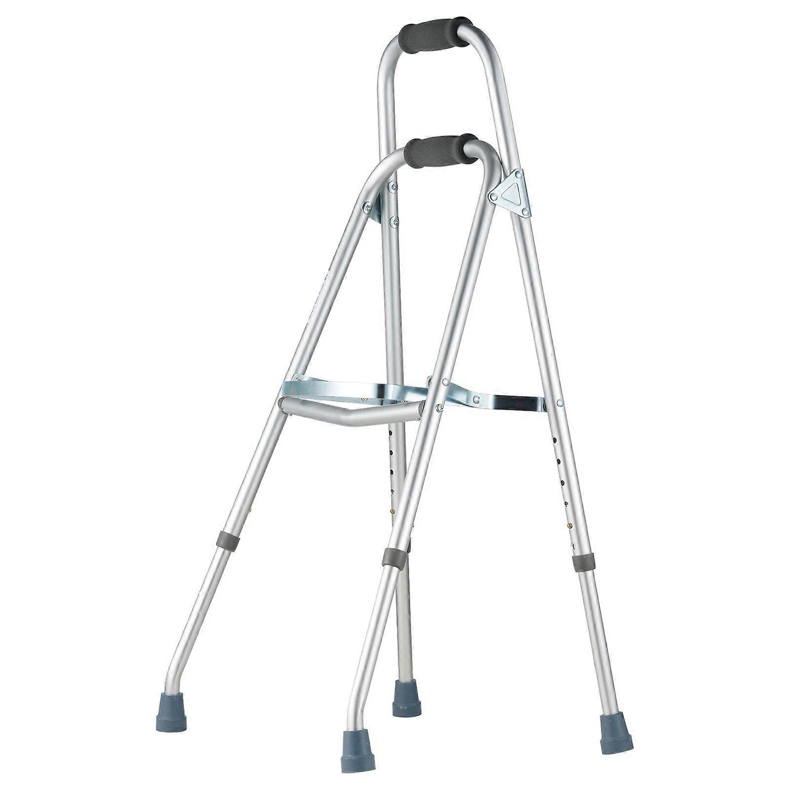 Folding Hemi Walker, 6-Level Adjustable Height, Lightweight Aluminum Side One-Hand Style for Elderly Handicapped Disabled, Up to 350LBS