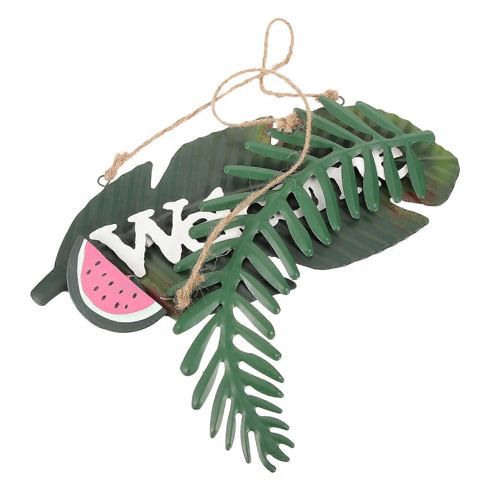 Hawaii Welcome Sign Iron Door Hanging Ornament for Festive Decor 2 Pieces