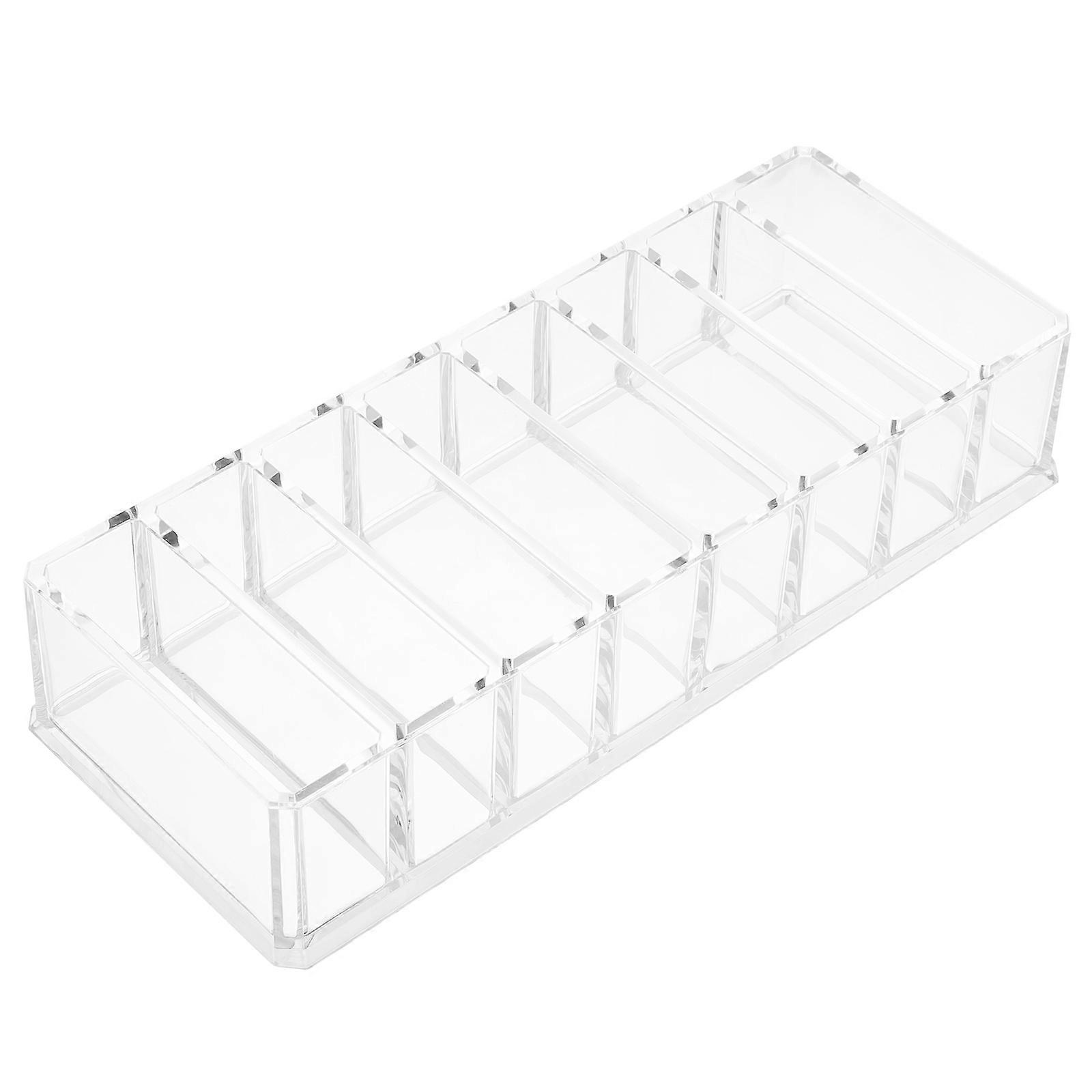 1 Pc Transparent 8 Grid Powder Storage Box Acrylic Lipstick Display Rack