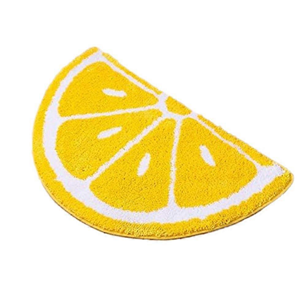 Half-round Yellow Non-slip Absorbent Bath Mat For Kids