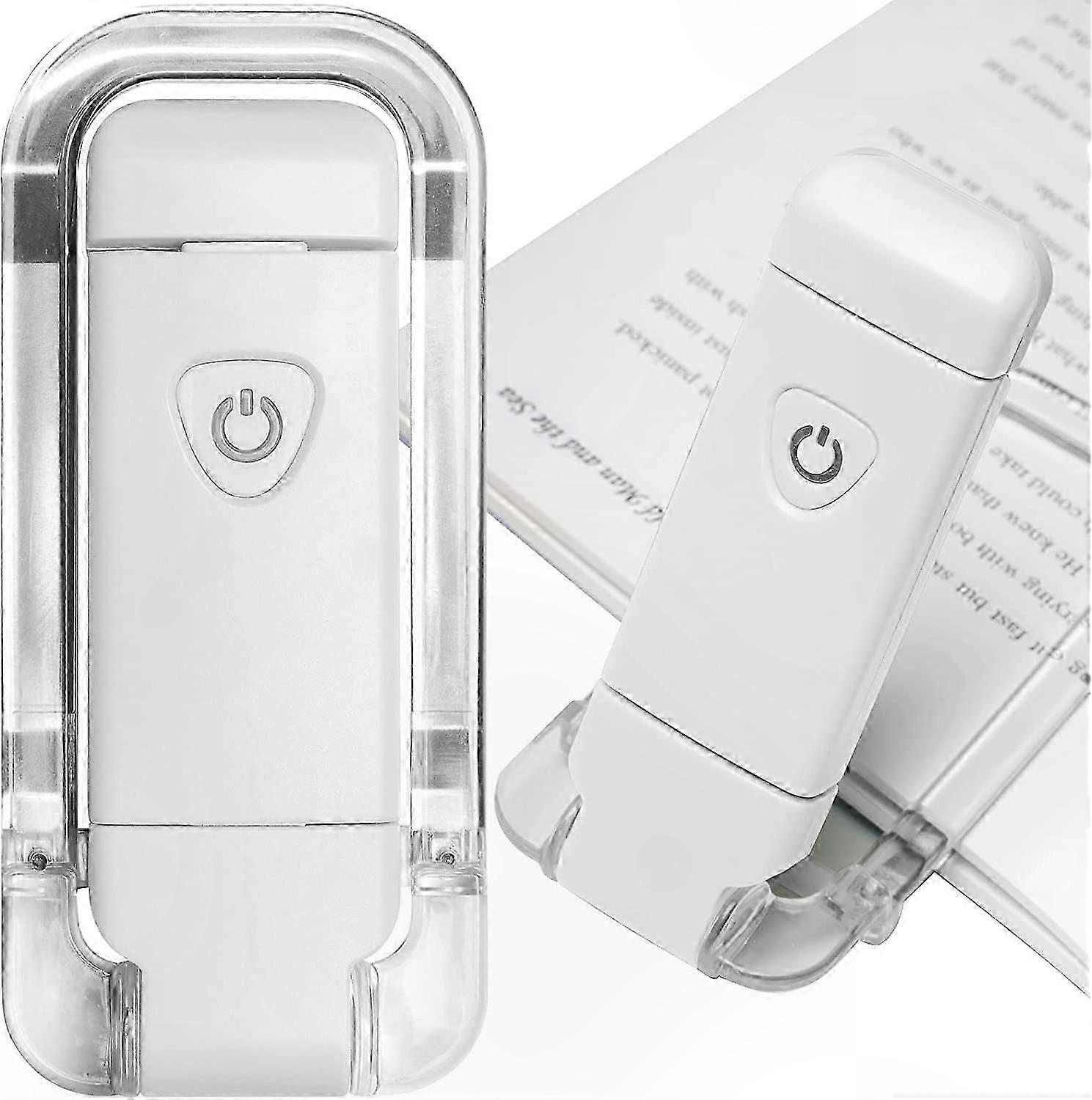 Adjustable Brightness USB Rechargeable LED Reading Light for Books, Portable Clip-On Bookmark Lamp with Flexible Neck