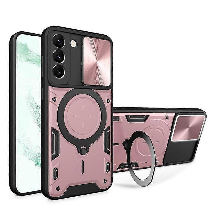 For Samsung Galaxy S22+ 5G CD Texture Sliding Camshield Magnetic Holder Phone Case