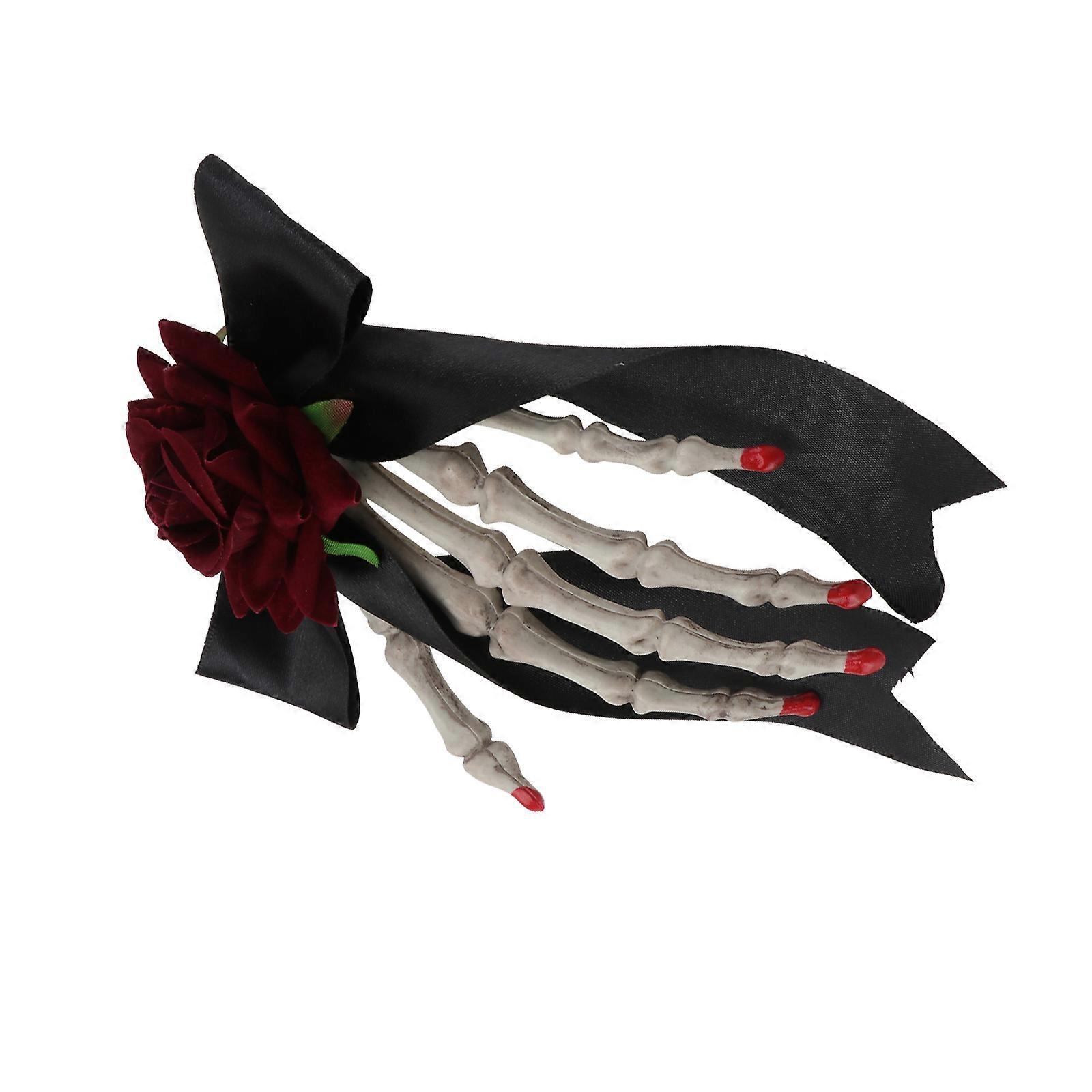 Gothic Retro Skeleton Hand Rose Shape Brooch For Women Ideal For Festival Party In 5.9×3.1×1.2in Size Featuring Costume Accessory 1Pack