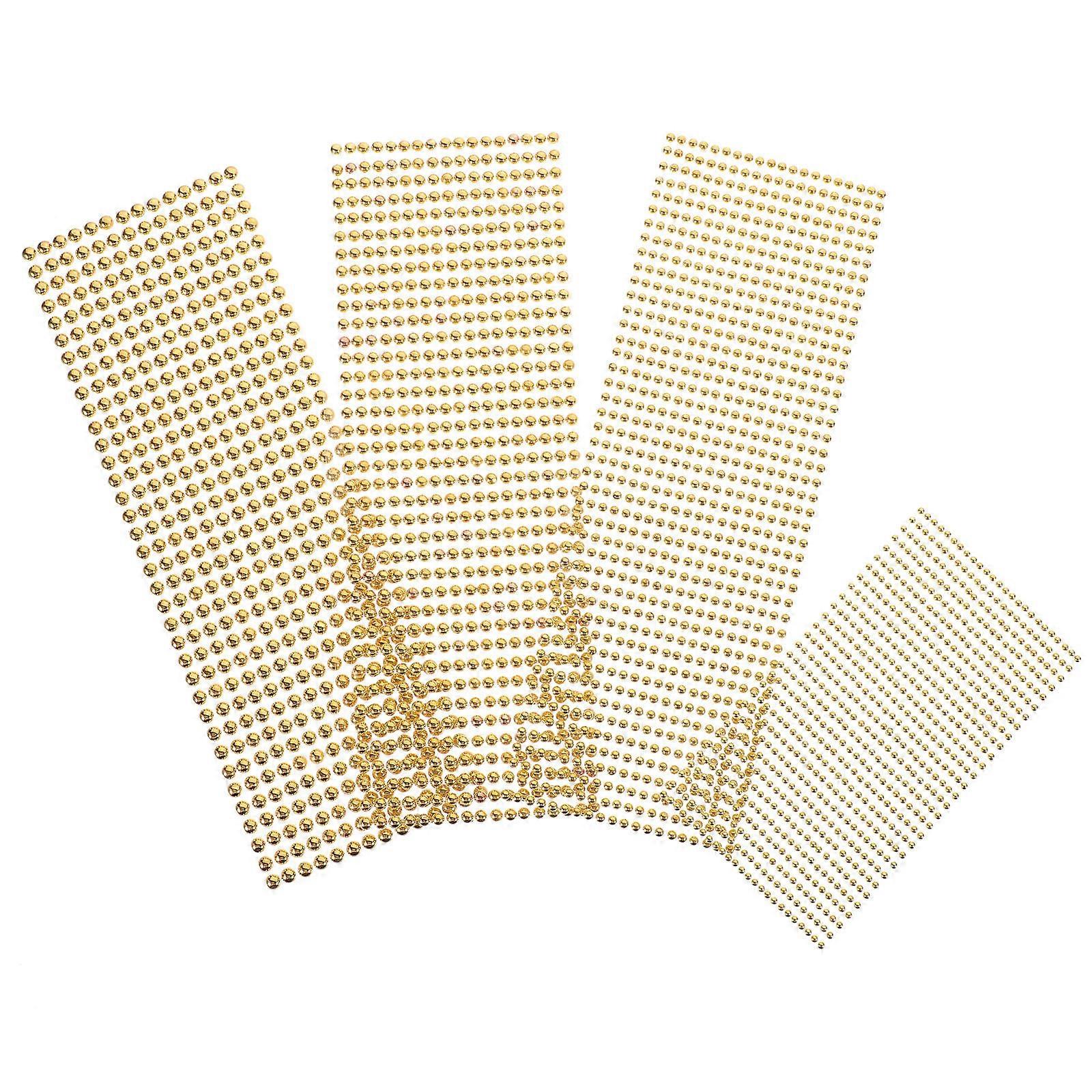 Chic Self Adhesive Pearls For Face And Nail Design With Round Shape 4 Sheets For Women