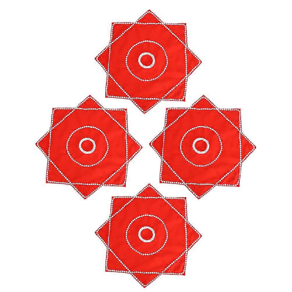 Handkerchief Towel for Dance Performance and Masquerade Suitable for Kids and Adults in Beautiful Red Color for 4Pcs