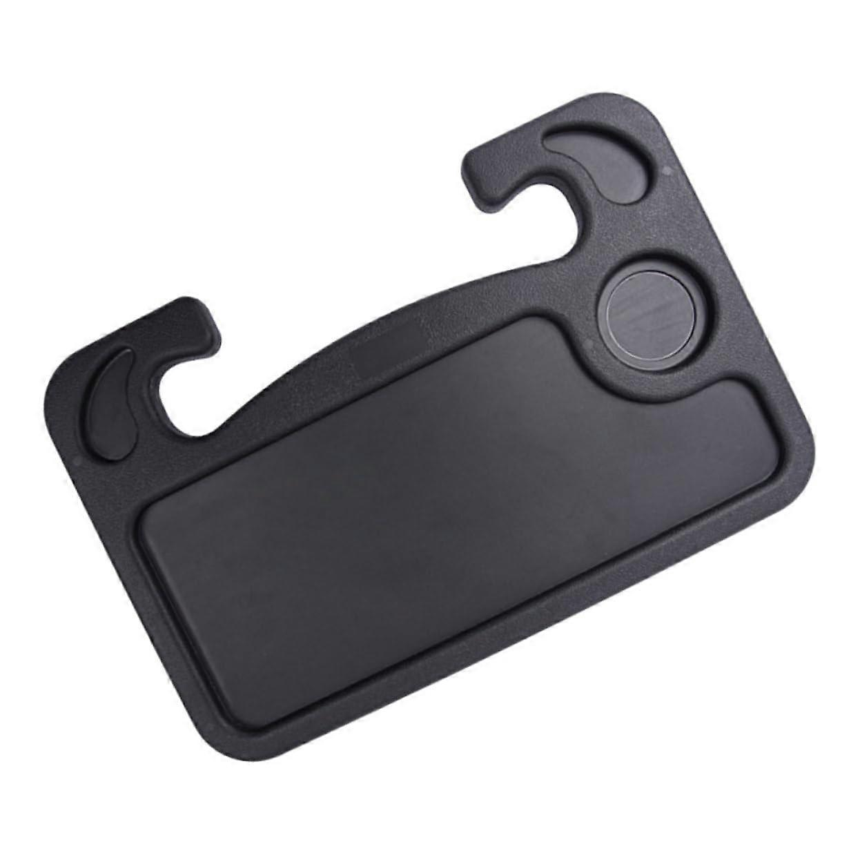Car Small Table for Laptop - Steering Wheel Desk Tray, Portable Dining Board, Black ABS Storage Solution for Drivers