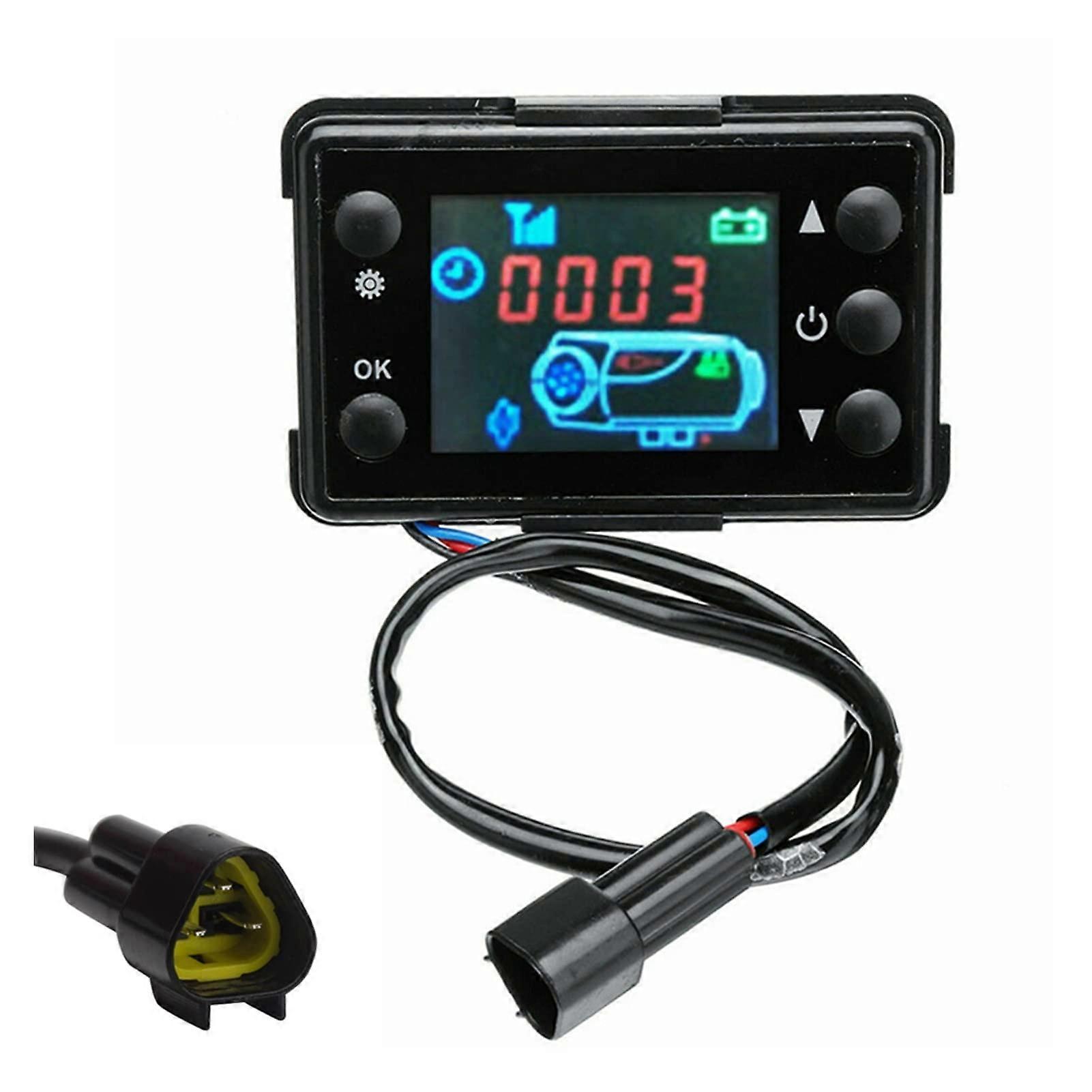 2V/24V LCD Thermostat Monitor Switch Remote for 5kW/8kW Car Heater (Black)