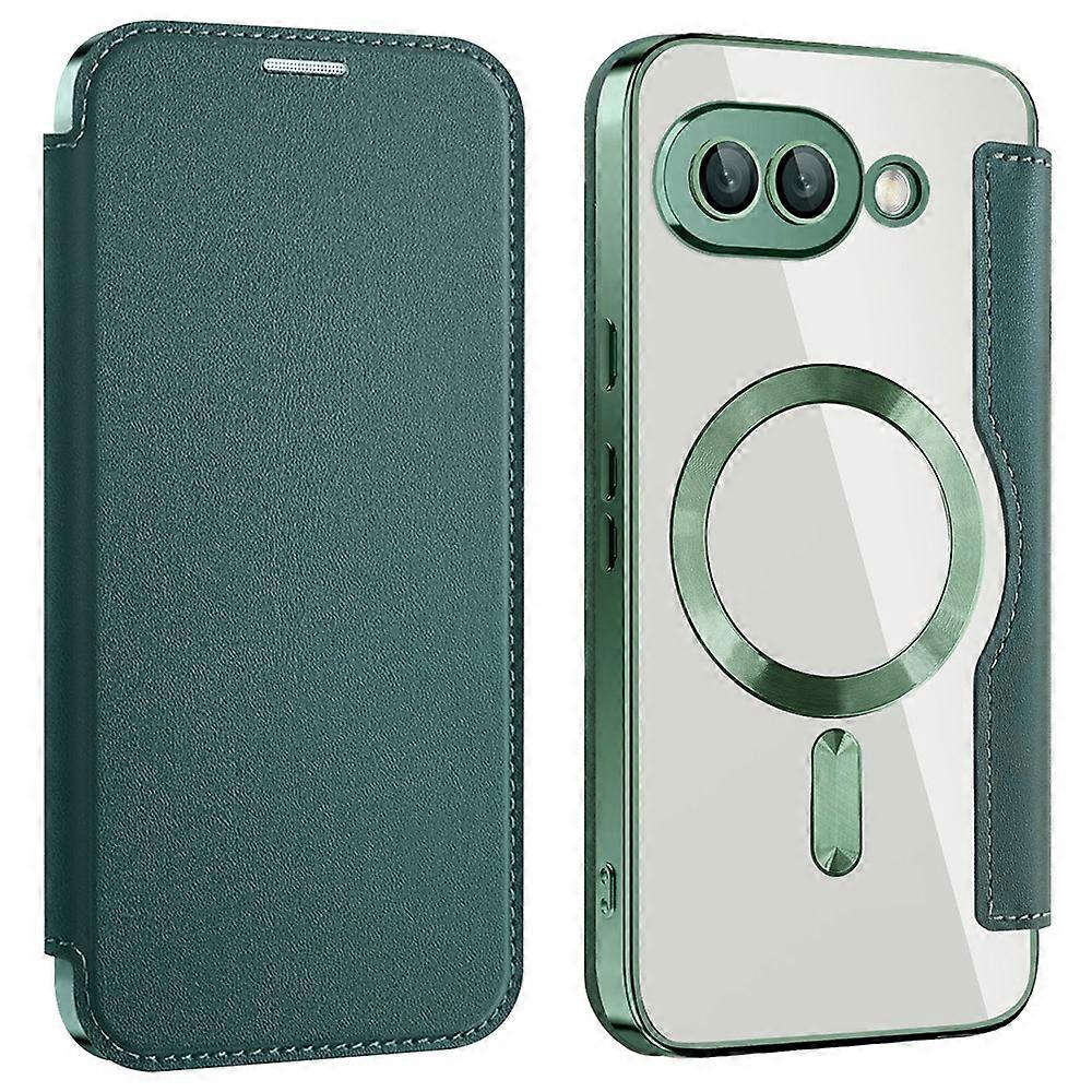 For Google Pixel 9a Case Compatible with MagSafe RFID Blocking Leather Phone Cover