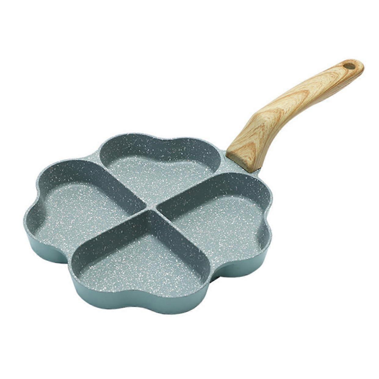 1pc NonStick Egg Frying Pan Ergonomic Handle for Home Breakfast Cooking FourCompartment HeartShaped Design for and Waffle Preparation