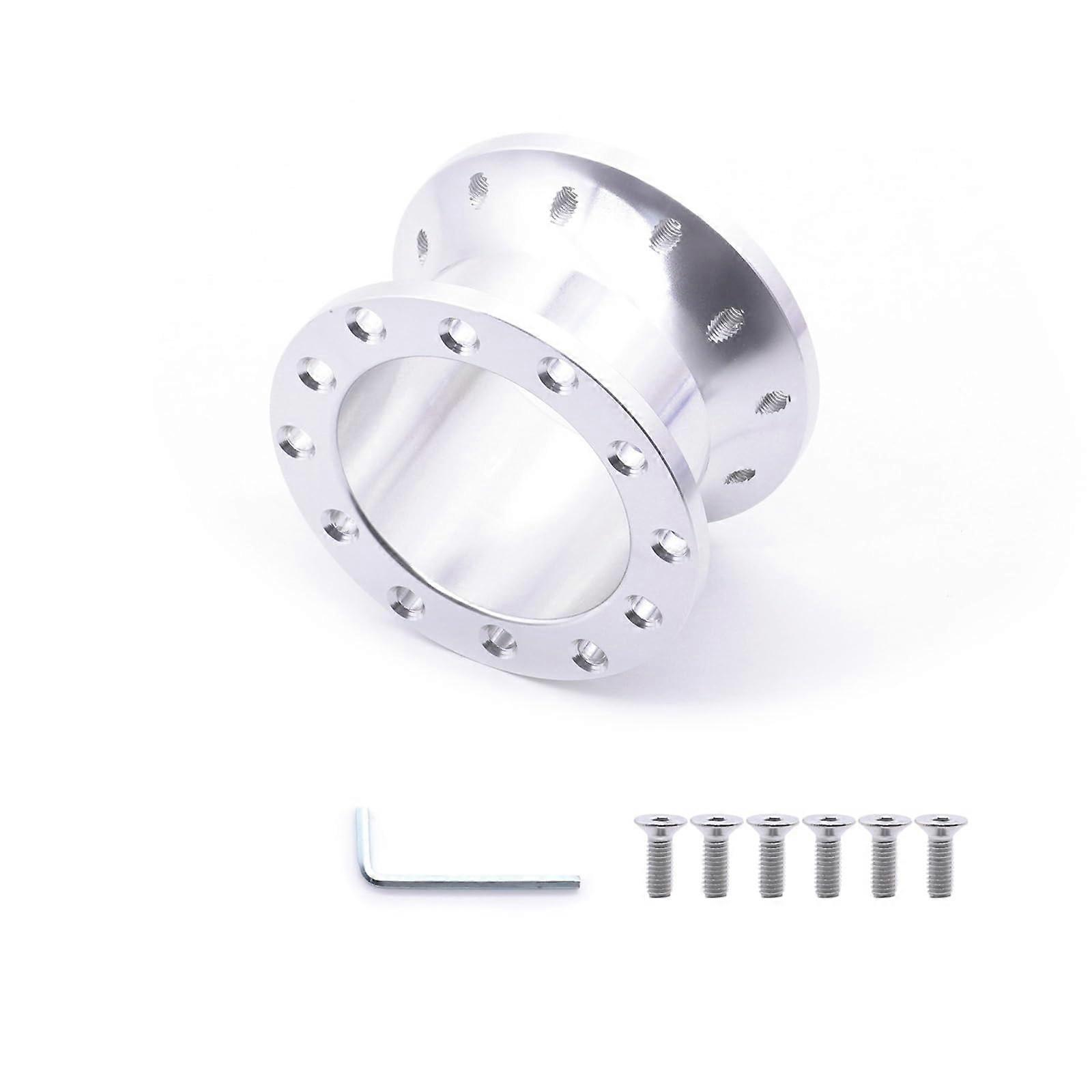 Steering Wheel Hub, Universal 30mm 50mm CNC Aluminum Spacer Adapter for Racing Car Boss Kit - Silver Finish
