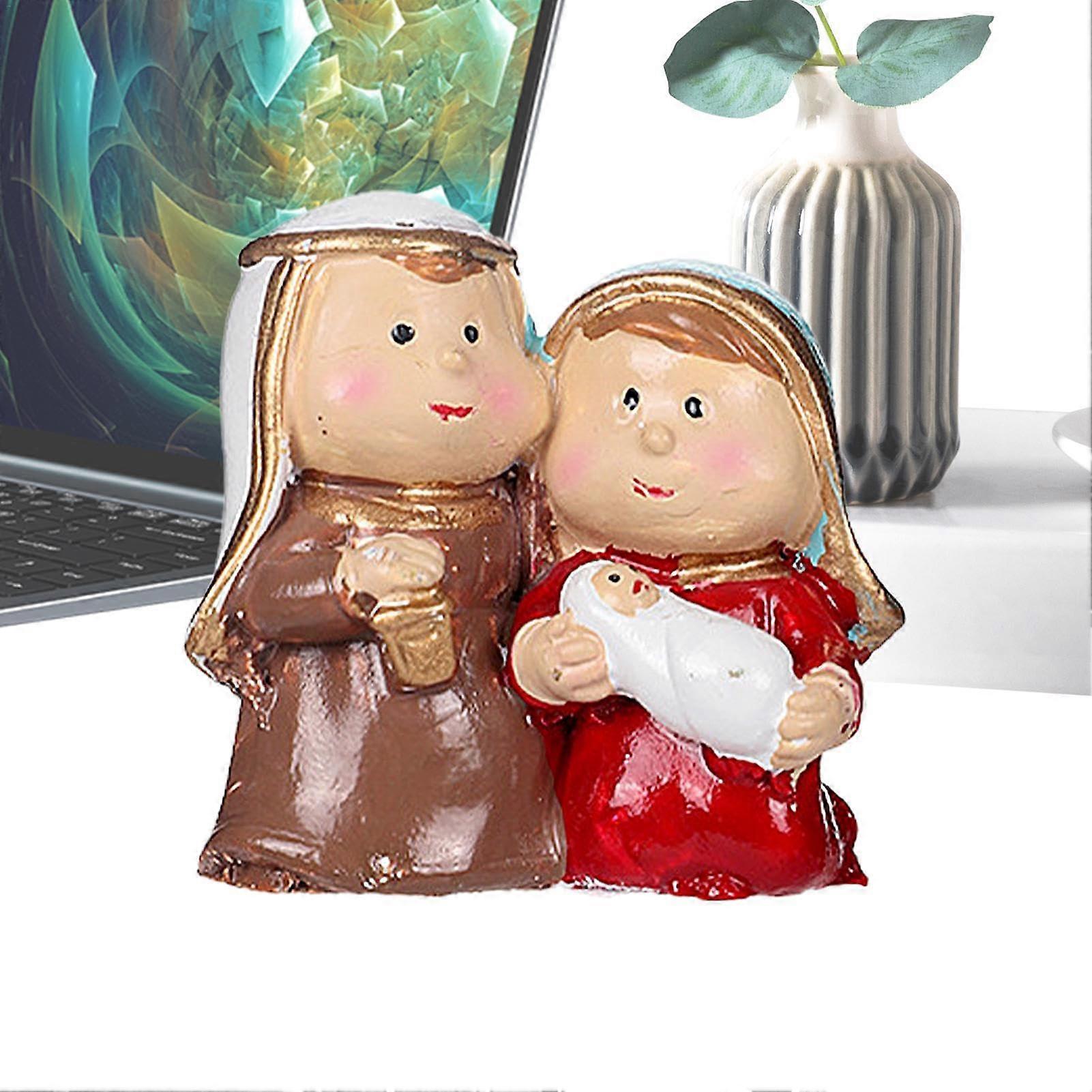 Nativity Tabletop Scenes - Decorative Christmas Manger Set with Holy Family Figures for Tabletop and Mantel Display