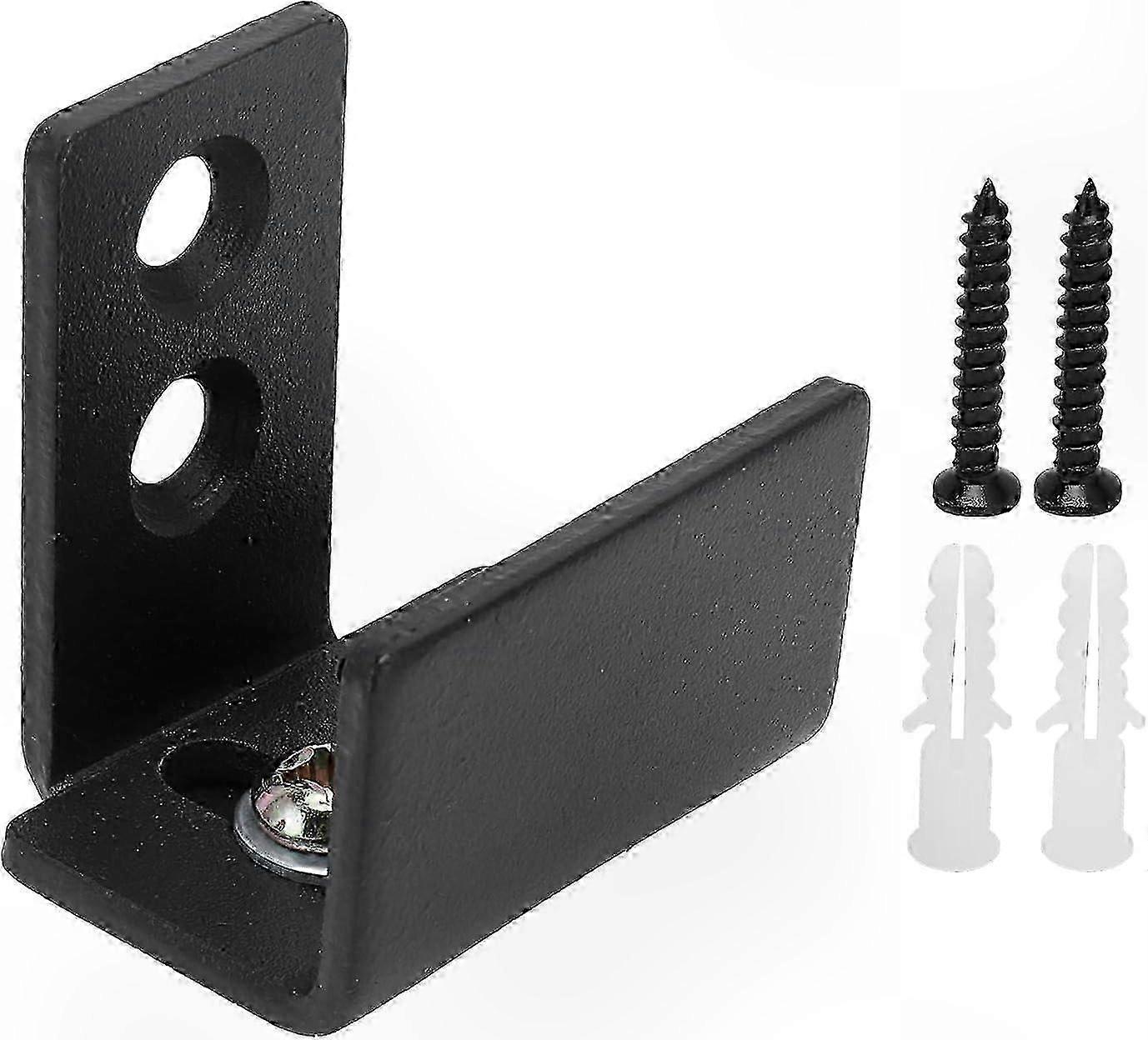 Heavy Duty Sliding Hardware for Barn Doors, Carbon Steel Slotted Bottom Guide with Smooth Surface Plinth Bracket for Enhanced Durability and