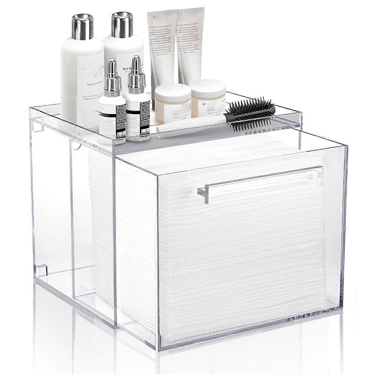 Disposable Towel Storage Box - Acrylic Container Compatible with Clean Towel XL