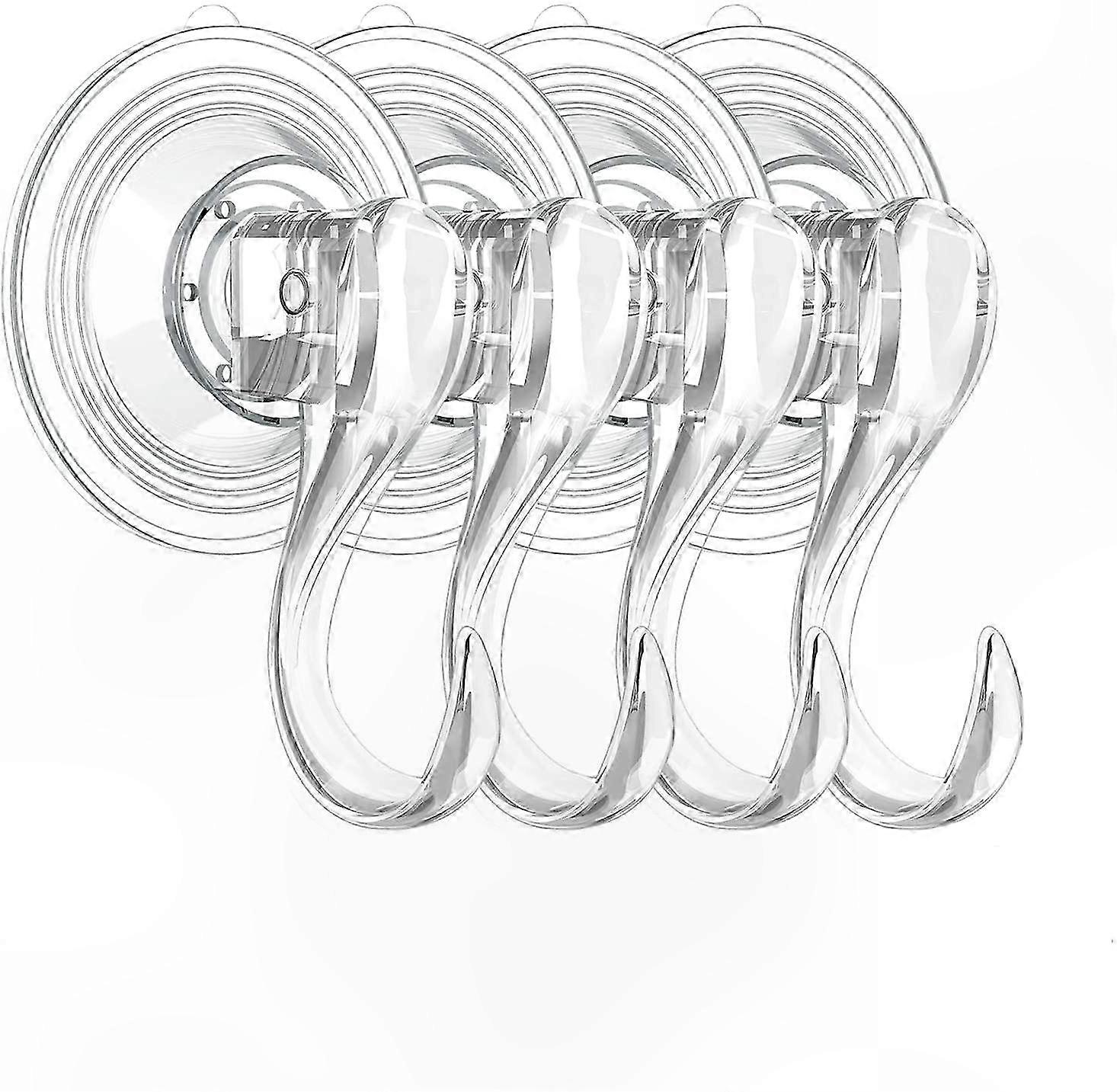 Transparent Robust Suction Cup Hook with Microfiber Cloth - Set of 4