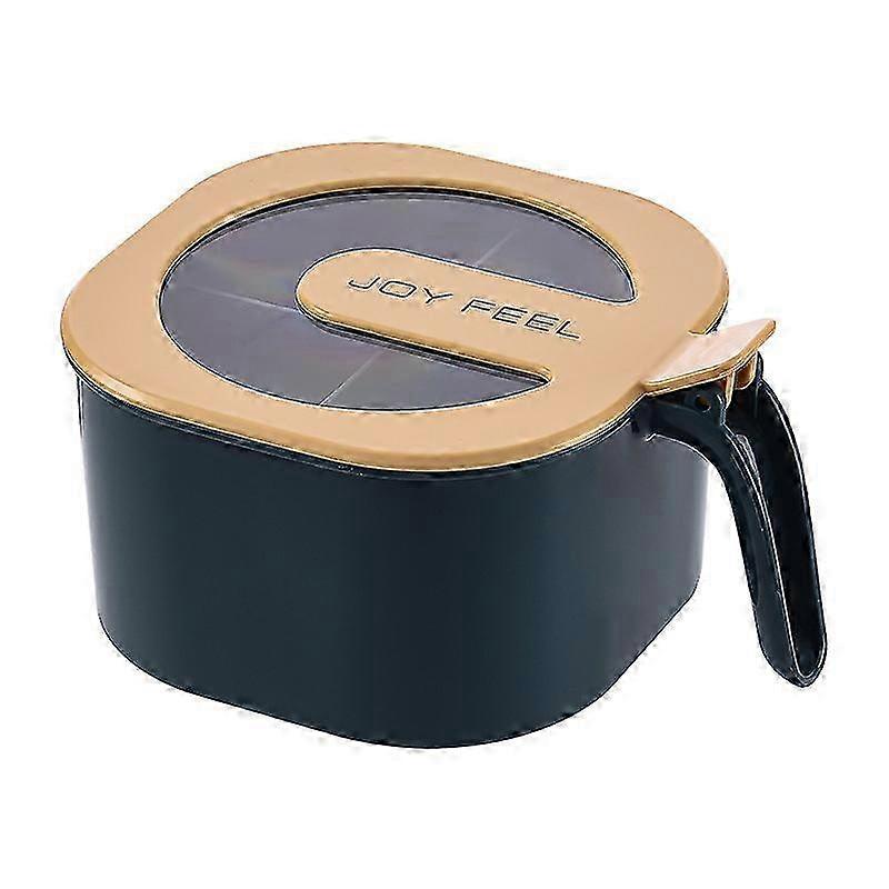 4 Section Cube Seasoning Box with Serving Spoons Spice Jar Set Cond...