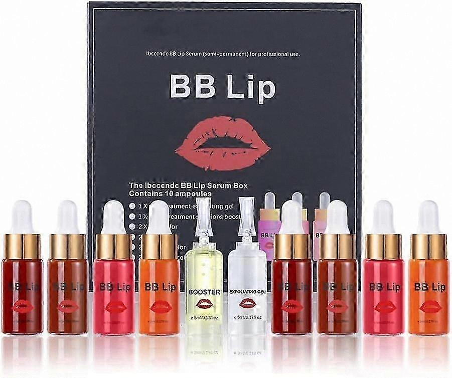 Lip Serum Kit with 4 Pigment Shades, Exfoliating Gel & Booster for Long-Lasting Lip Care and Glossy Finish