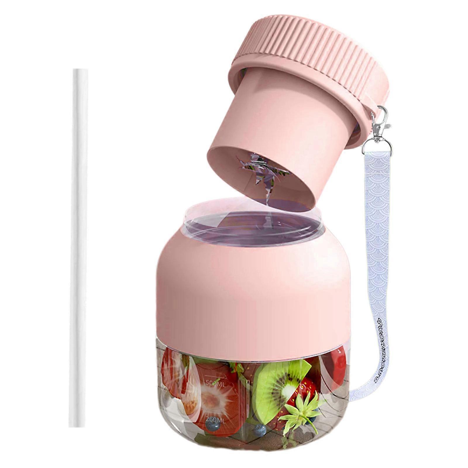 Portable Blender Cup for Shakes and Juice Rechargeable 800ml Large Capacity Juicer Cup Portable Juicer for Kitchen  Pink