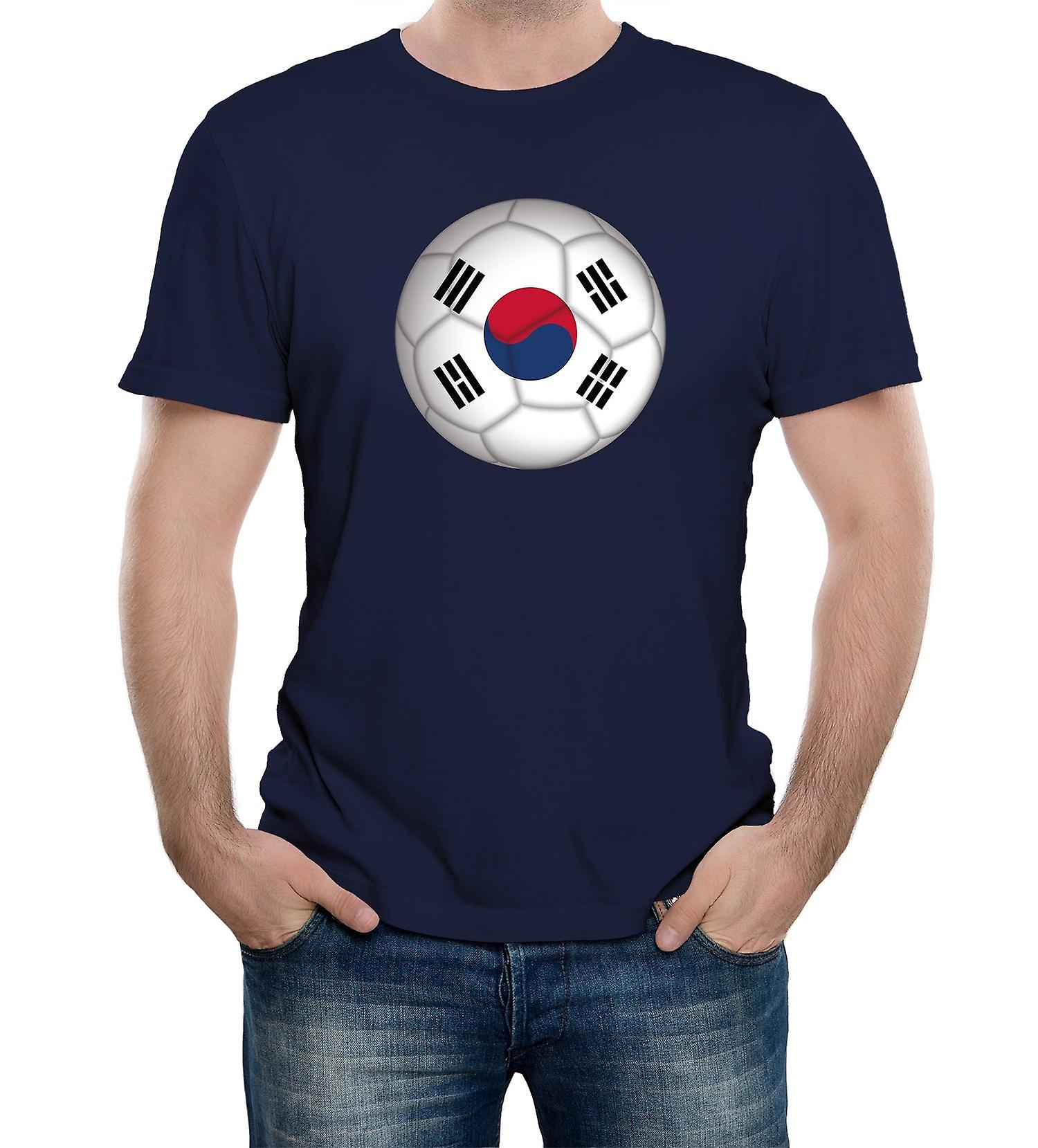 リアリティグリッチ韓国サッカーサポーターメンズTシャツ