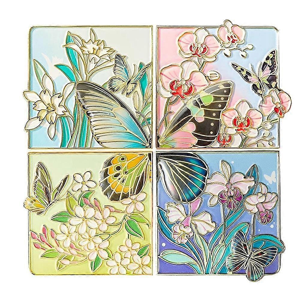 Glow-In-The-Dark Butterfly Fridge Magnets, Set Of 4 Flower And Butterfly Deco