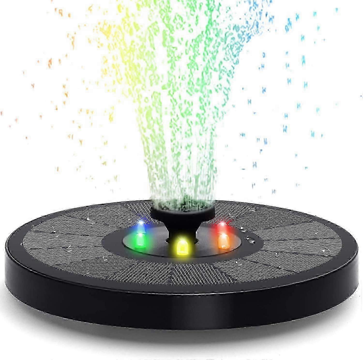 2000mAh Solar Fountain with LED Lights and 7 Effects for Pond Fish Pond Bird Bath