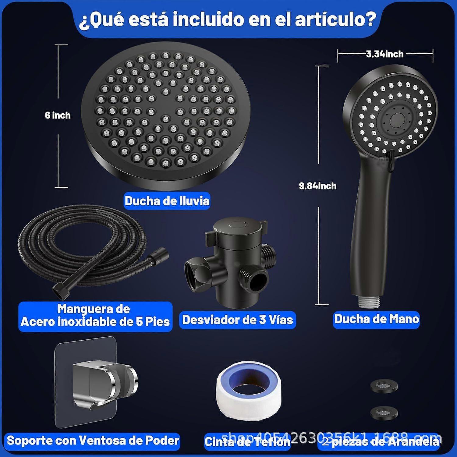 Bathroom shower head set 6-inch ABS booster shower set electroplating shower combination