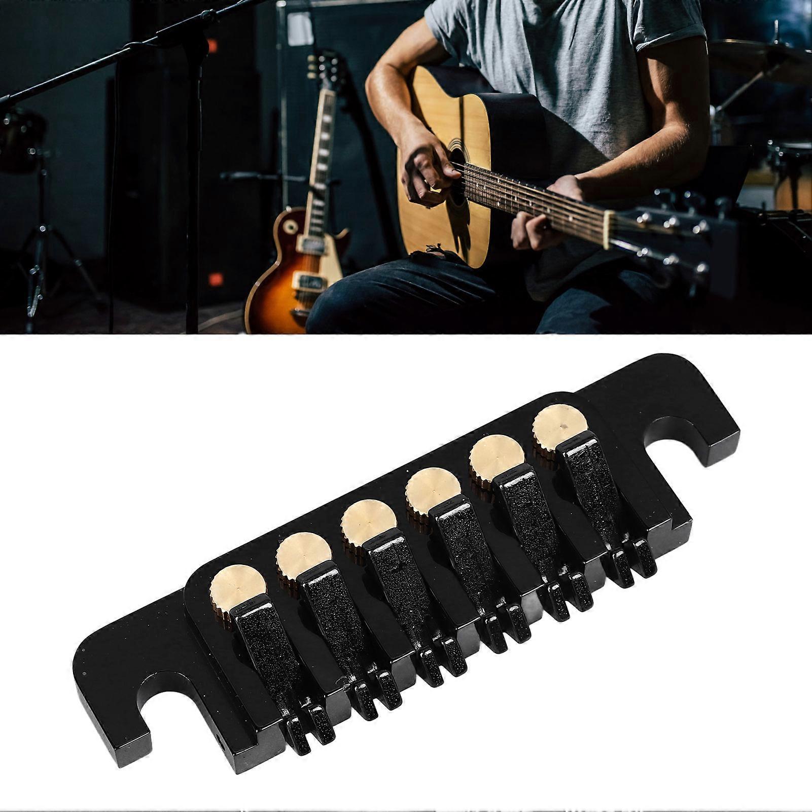 Vintage Style 6-String Guitar Stop Bar Bridge Tailpiece Black
