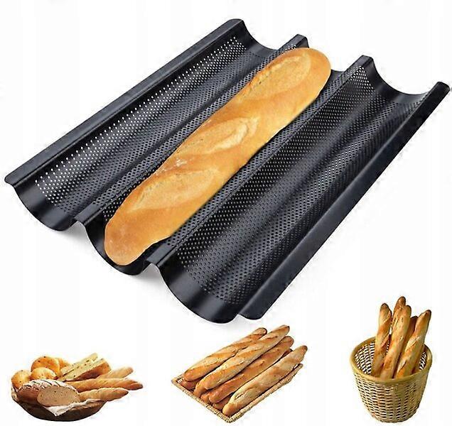 Baguette baking tray, 24.5x38cm, with multiple small holes for easy heat conduction and non-stick surface