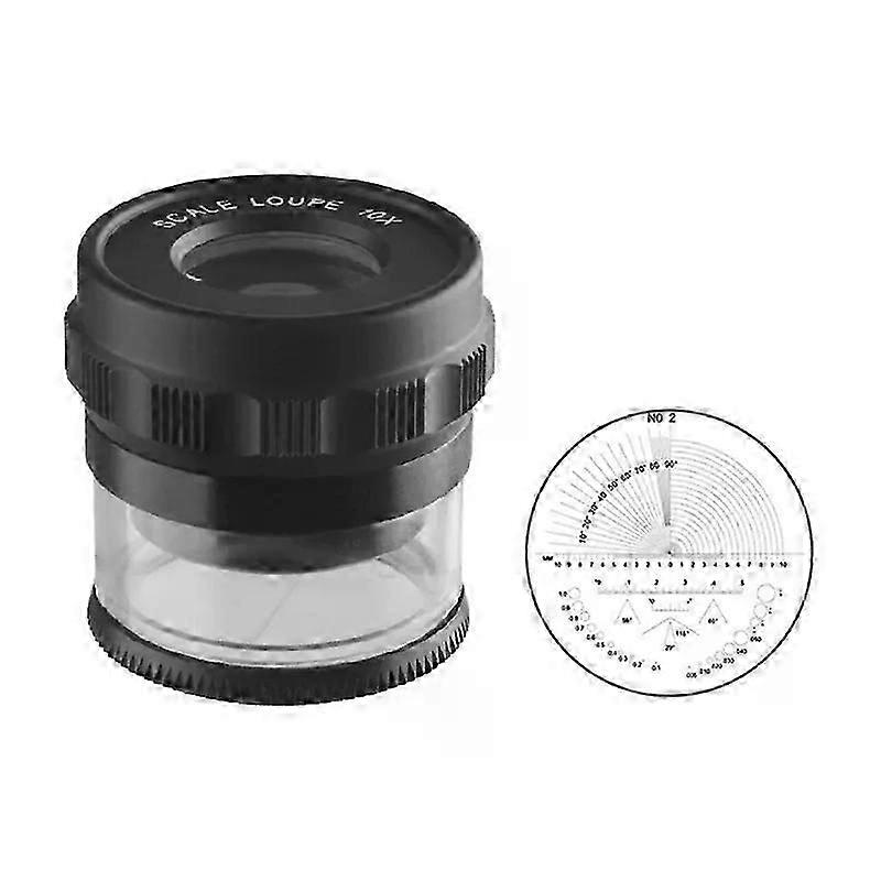 Upgraded 10X- Stand Measuring Magnifier Scale Loupe Scaled Magnifying Glass Compact-size Birthday Gift for Parents-