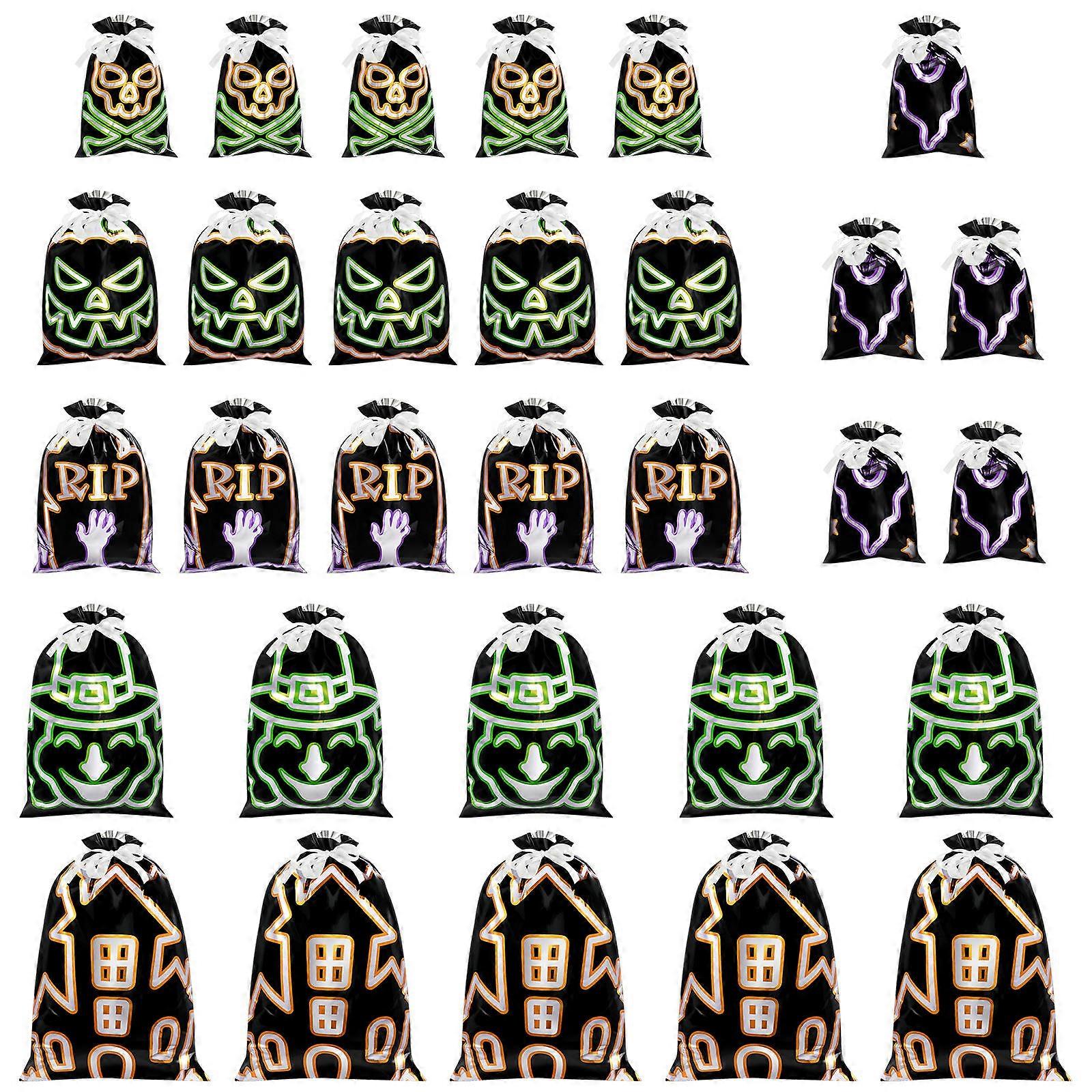 Halloween Candy Bags for Storage Use 30Pcs Foil Drawstring Gift Holders