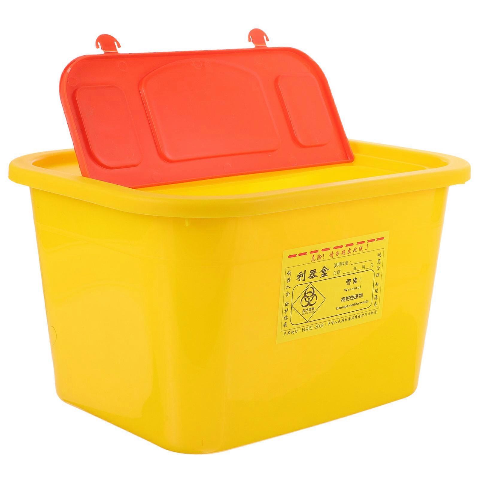 Sharps Bucket for Home Use Containers for Sharps Hospital Yellow 24.5x20cm Puncture Resistant 1Pcs