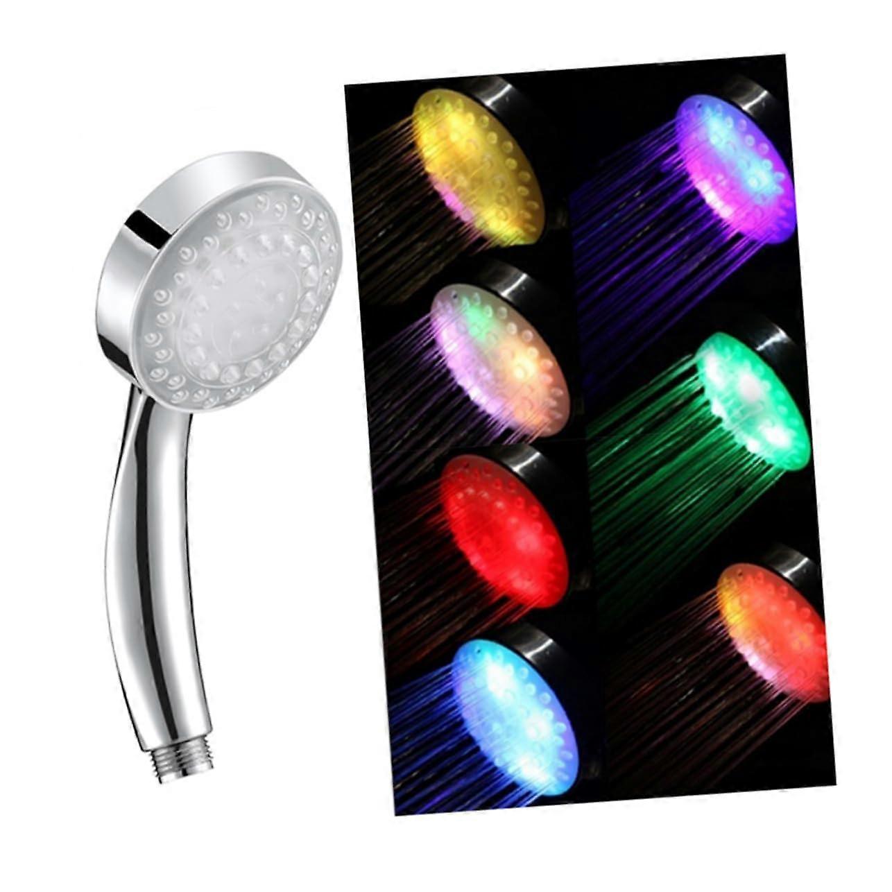 Led ColorChanging Shower Head  Pressure LED Lights No Batteries Temperature Control Handheld