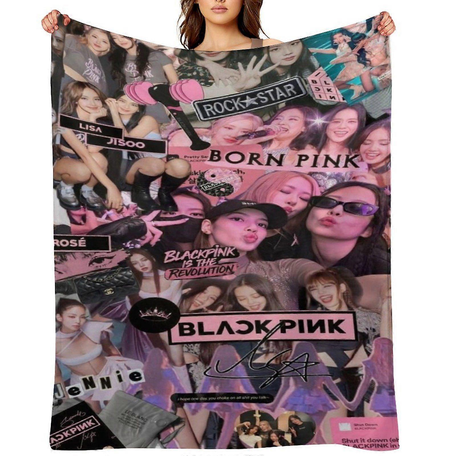 BLACKPINK رمي بطانية هدية ، بطانية من الفانيلا ، مناسبة للرجال والنساء ، مناسبة لجميع الفصول ، بطانية دافئة ، ديكور منزلي (397) 125x100 سم