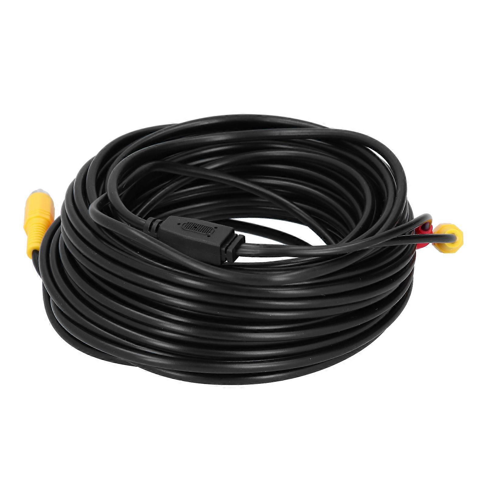 Portable CCTV Cable 2-In 1 Video Power Cord RCA+DC Connector for Surveillance Camera DVD Player(20m 65.6ft )
