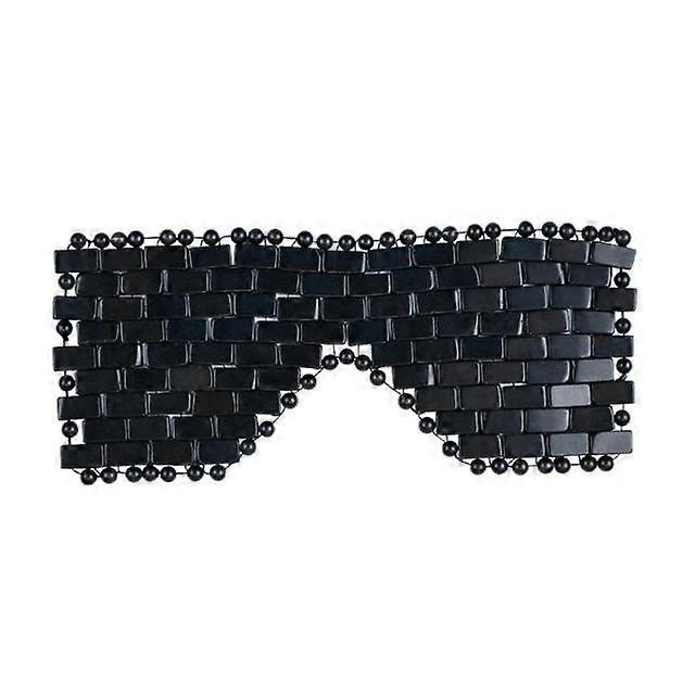 ナチュラルジェイドアイシェードアイパッチアイマスクアイリラクゼーションマッサージストーン|ホームユース美容機器(ブラック)