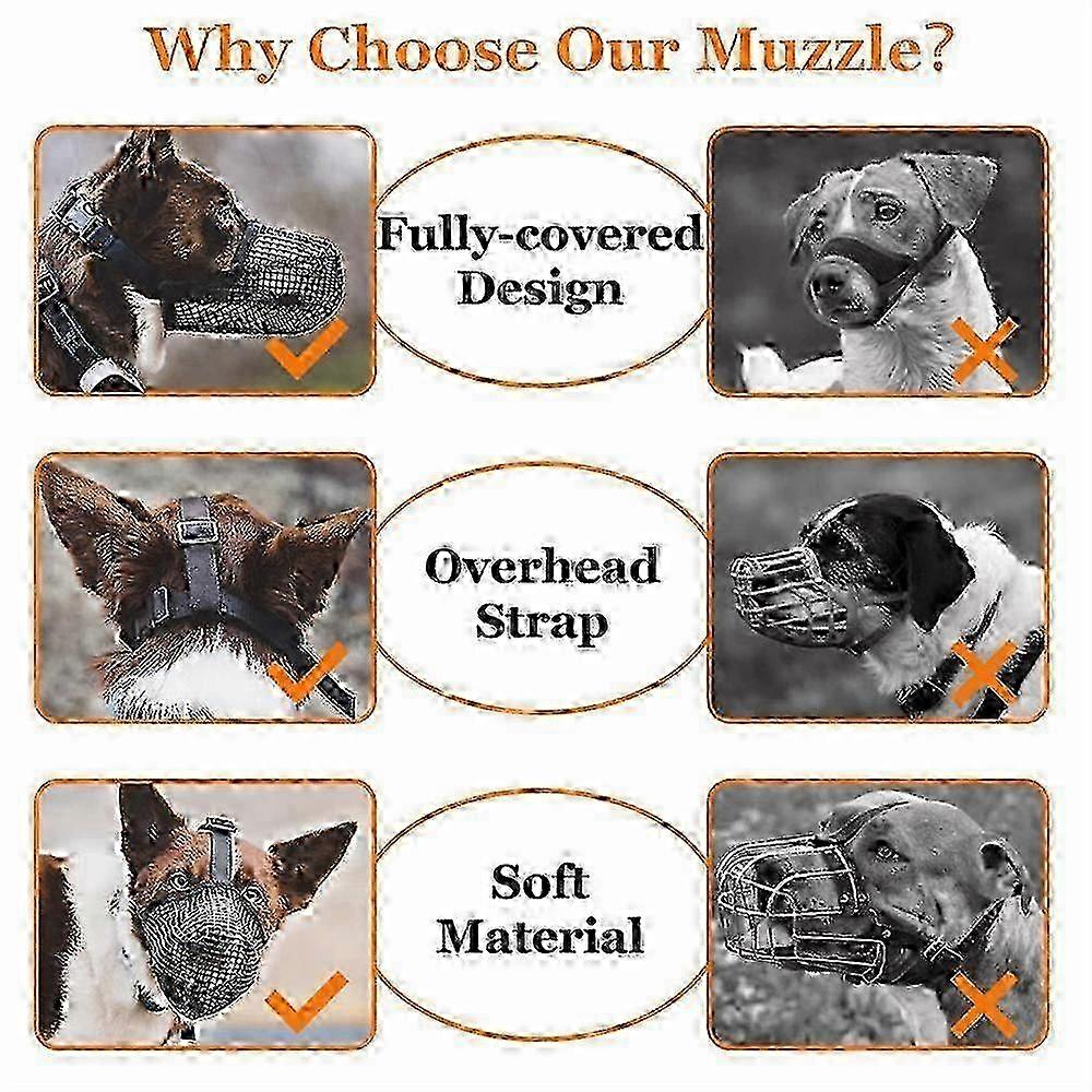 Soft Mesh Covered Muzzle For Small Medium Large Dogs Stop Biting AZZ16