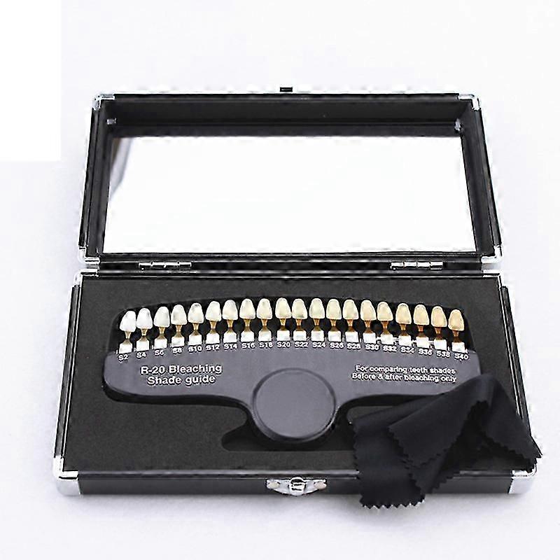 Teeth Whitening Shade Guide 20 Colors Aluminum Teeth Shade Chart Color Comparison with Mirror