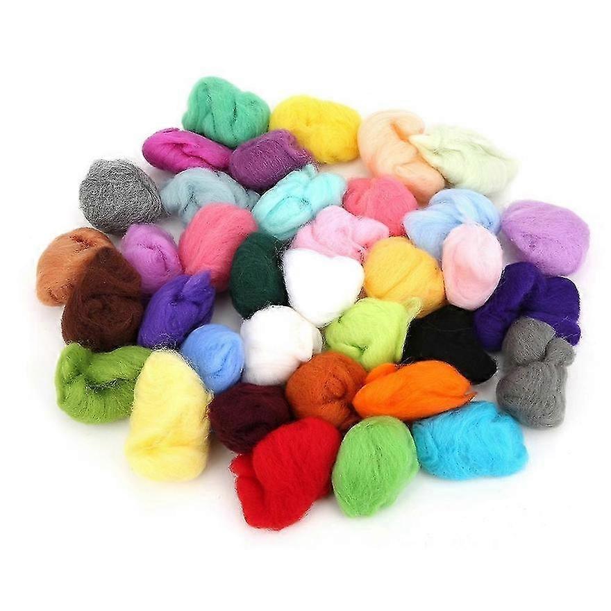 Σετ μαλλί Felting Roving 36 χρωμάτων από μαλακές ίνες για χειροποίητες κατασκευές