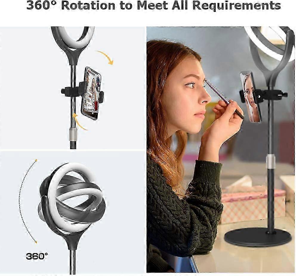 Desktop Hola Light for Video Conference, Sturdy Durable Ring Light with Built-in Phone Holder, Adjustable Height & Angle, Perfect for Remote Work & 20