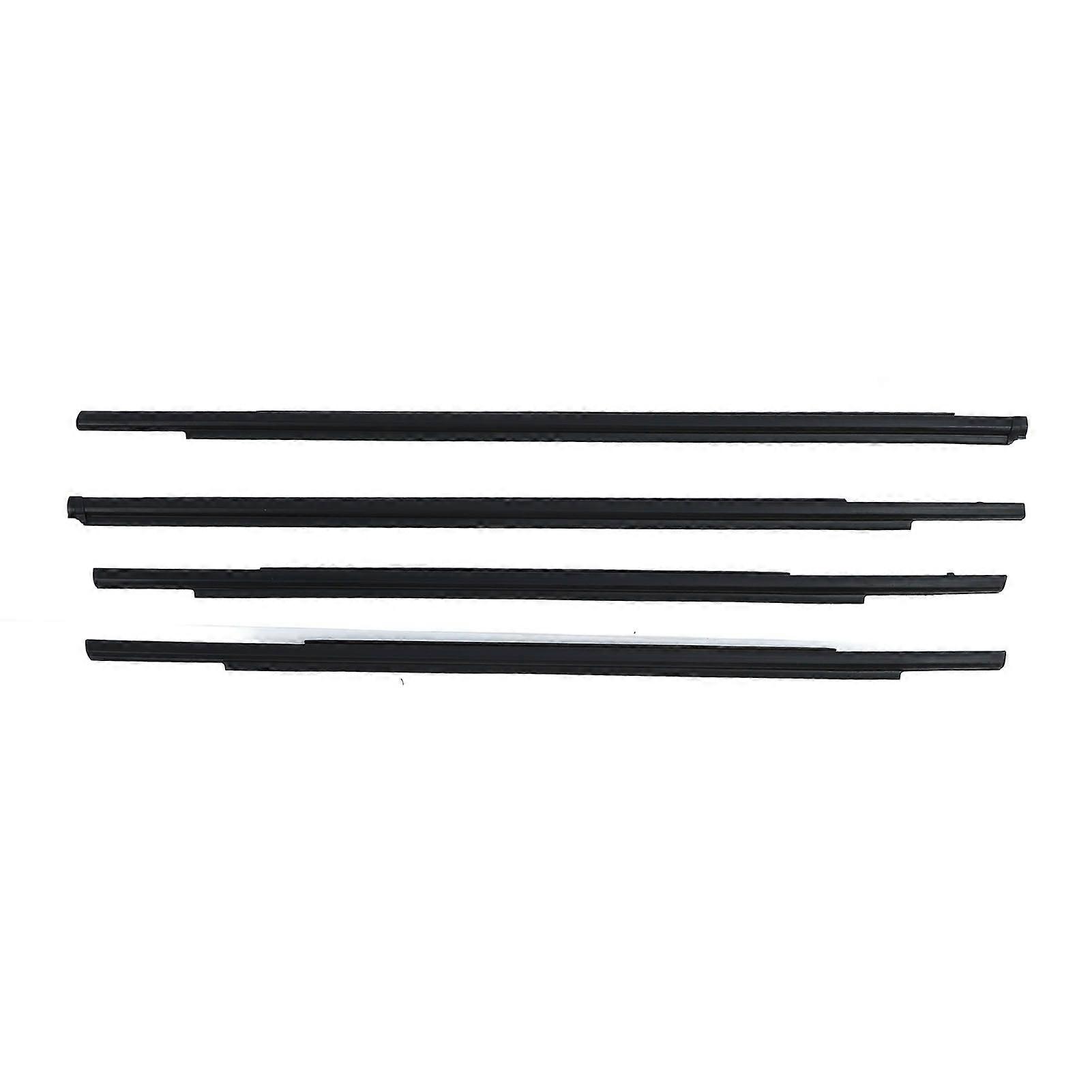 4PCS Front Rear Door Belt Moulding Set Black Car Window Moulding Trim Seal Belt Rubber Kit for Outlander ASX RVR