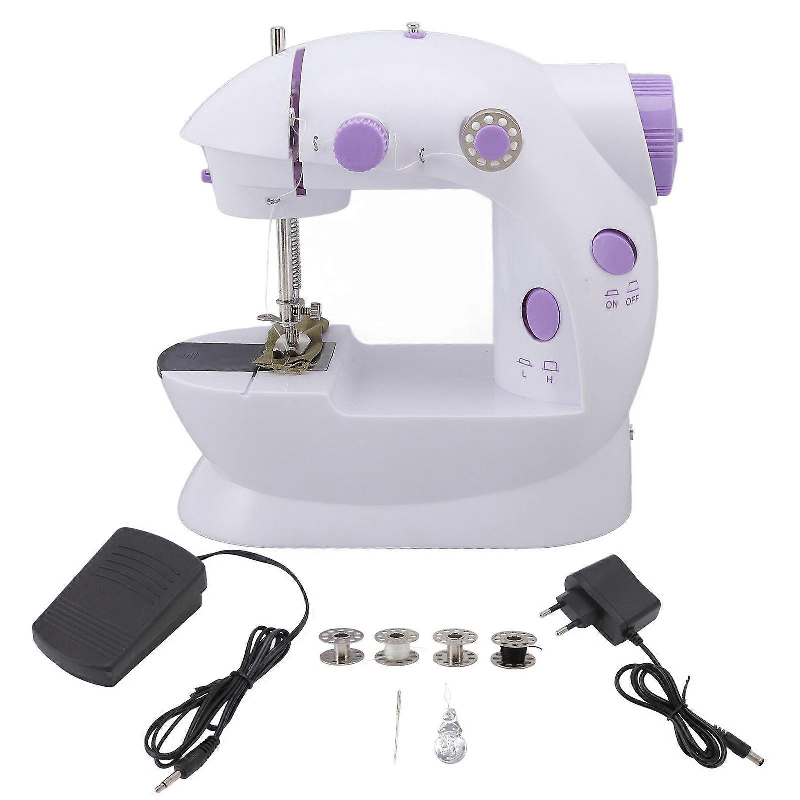 Handheld Sewing Machine Low Noise Mini Portable Electric Sewing Machine with LED Light for DIY Handbags Curtains 100240V EU Plug