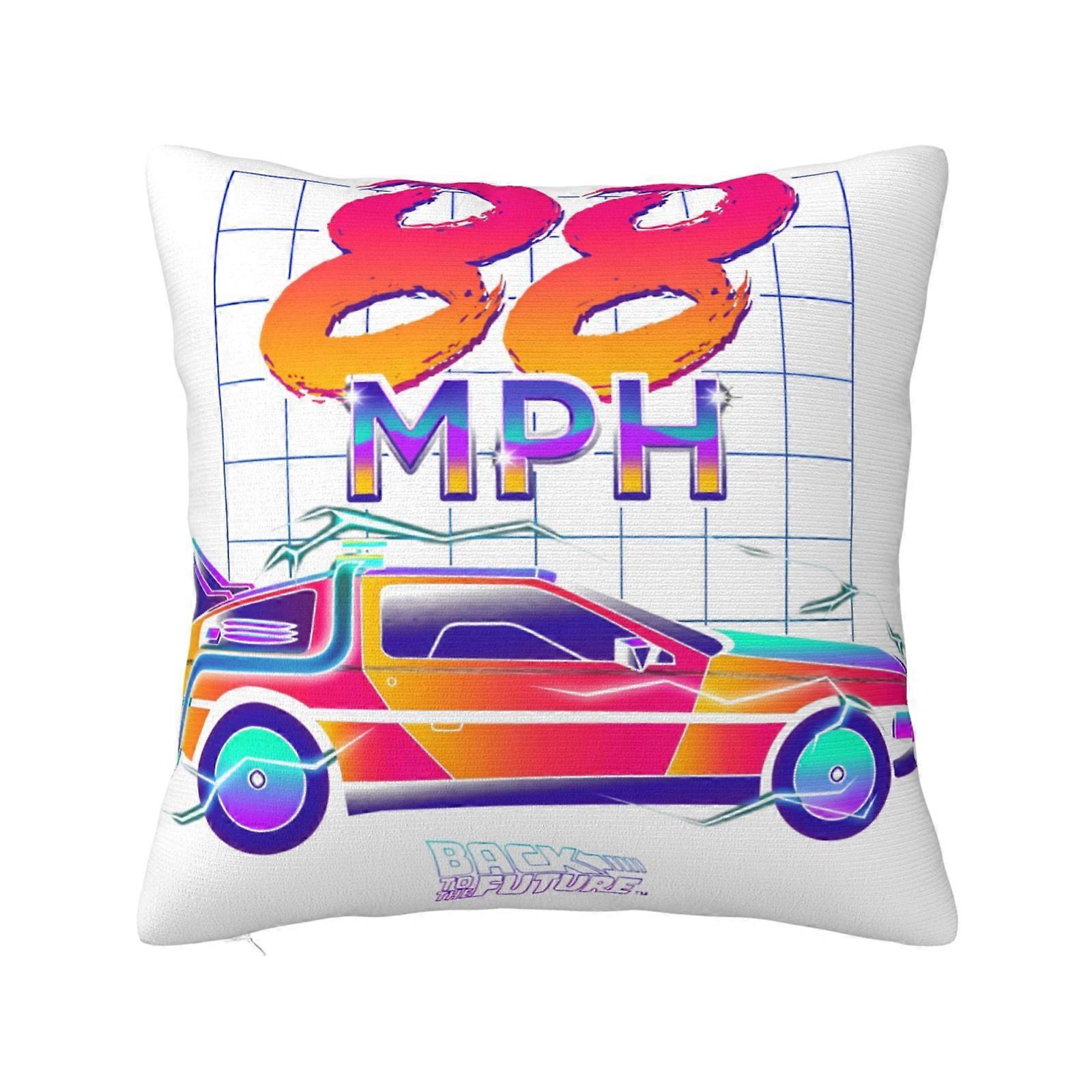 Back To The Future Super Soft Pillow Case Cover with Zipper for Bedroom, Sofa, Couch,Cozy Fuzzy Pillow Shams for All Seasons Square Pillow