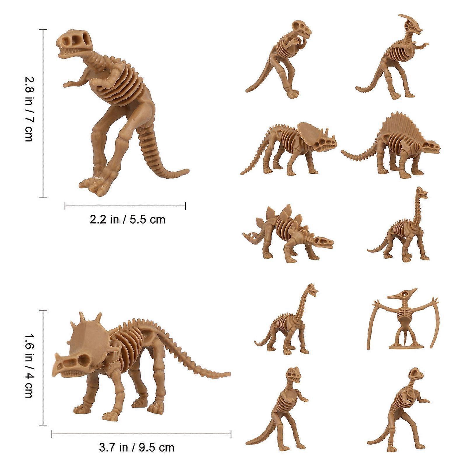 Dinosaur Bones Simulation Skeleton Models for Decor 12Pcs Assorted Figures