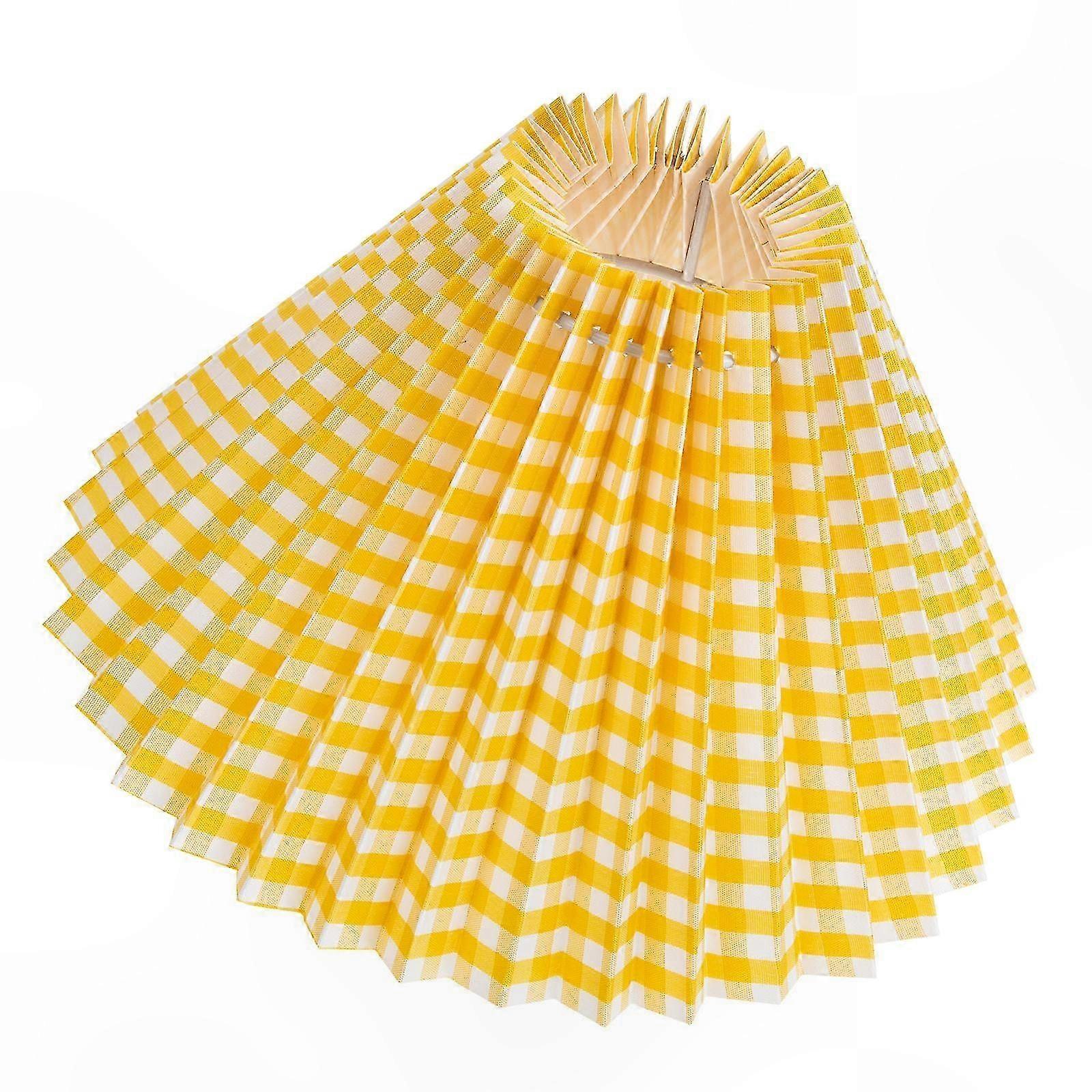 Yellow Pleated Desk Lamp Shade, Easy Install, 1 Set